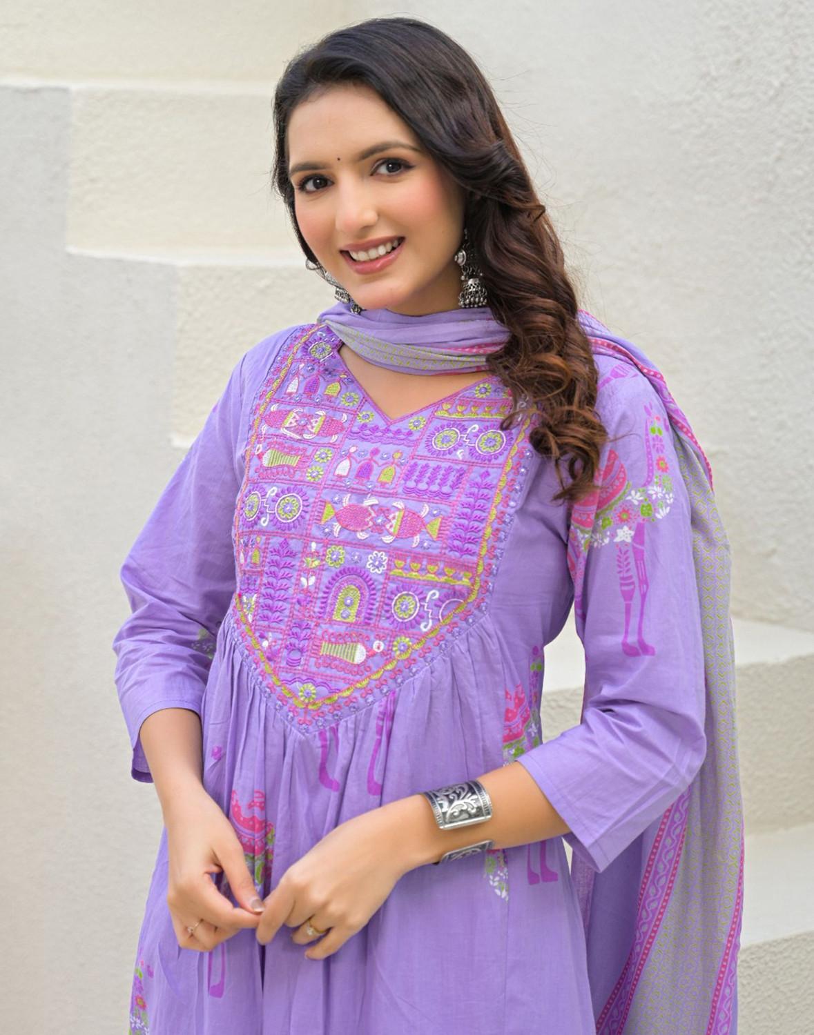 Image of Skylee Women Kurta Pant Dupatta Set