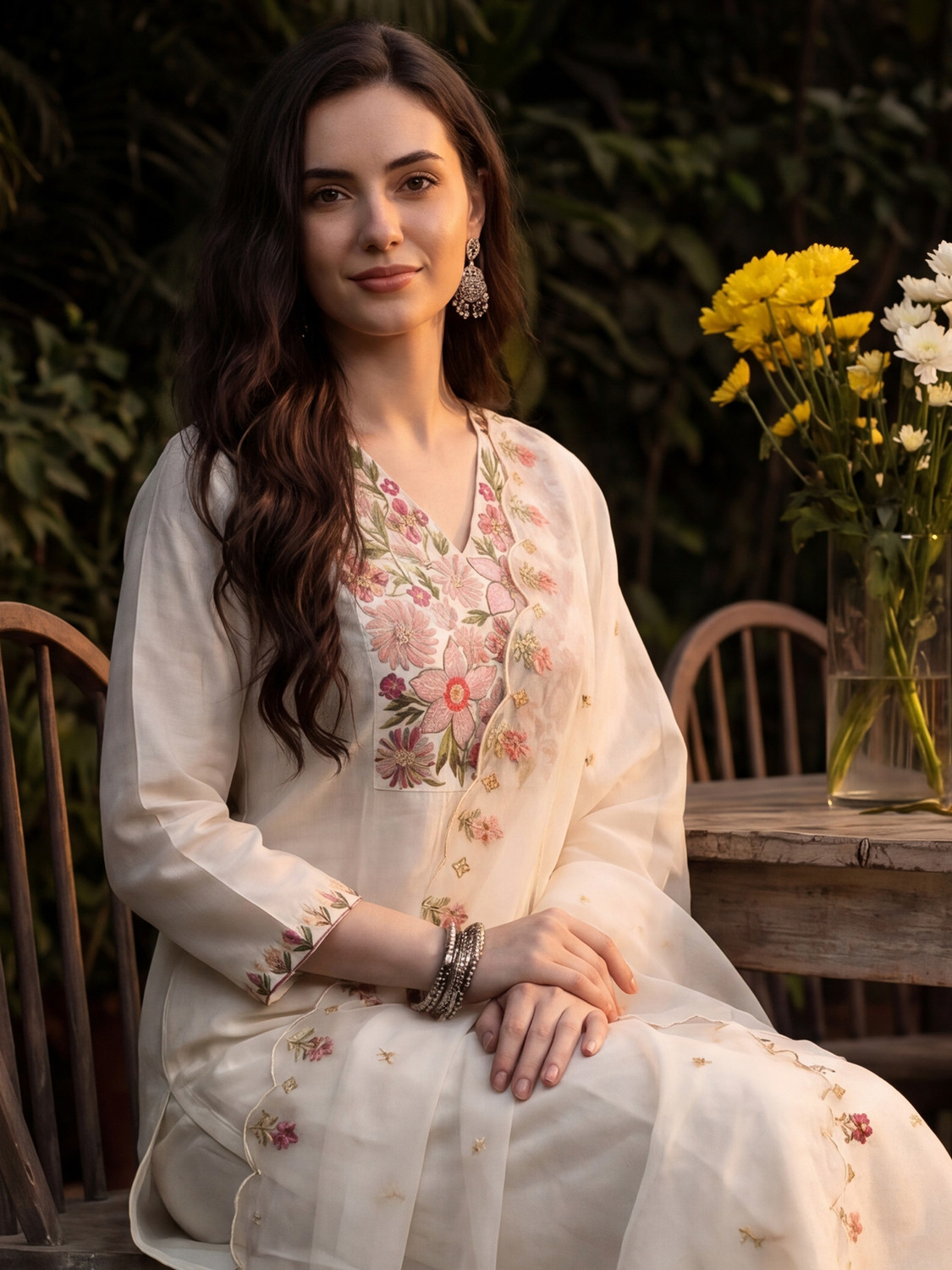Image of Indo Era Women Kurta Pant Dupatta Set