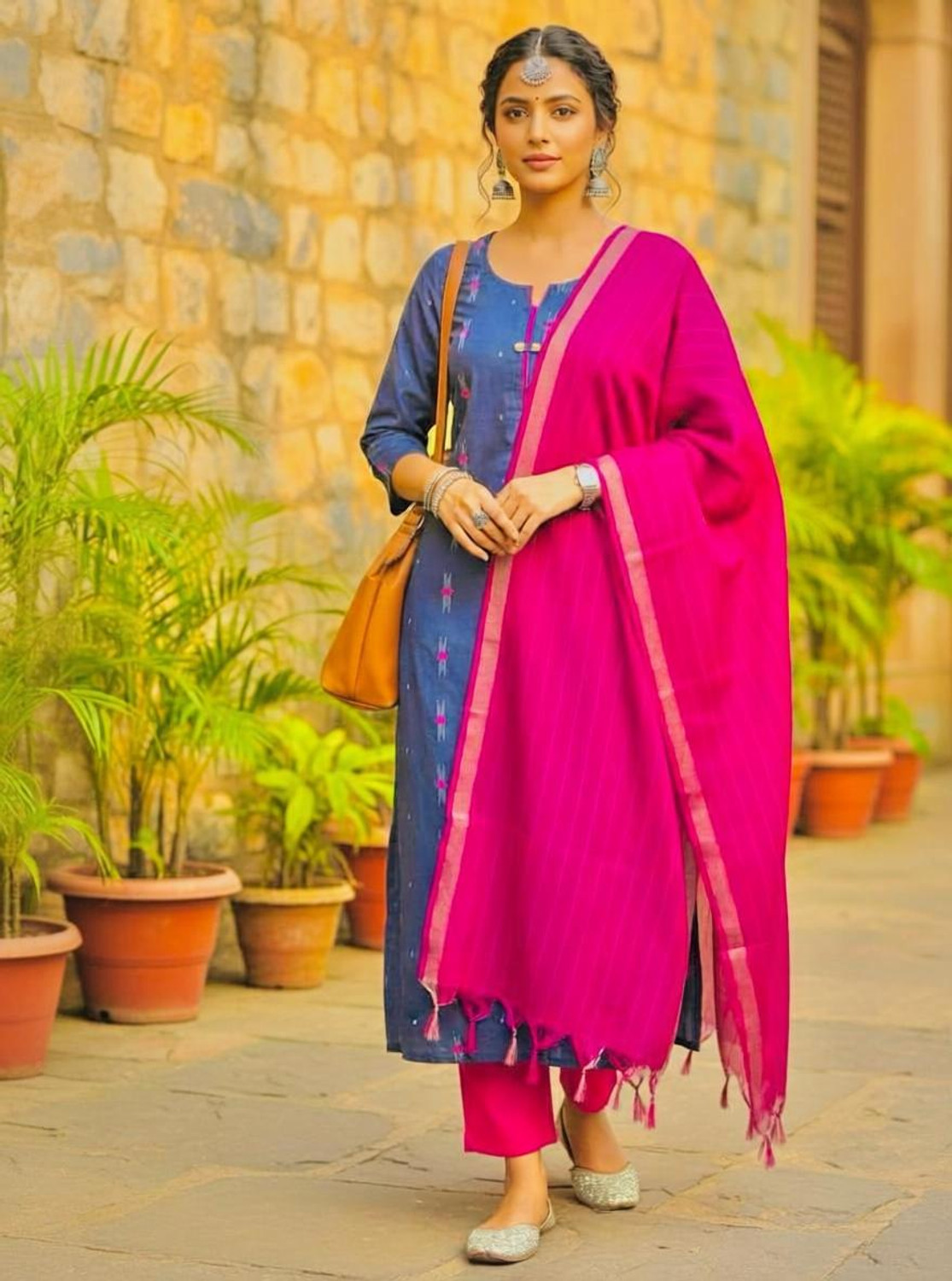 Image of HADIA ATTIRE Women Kurti Pant Dupatta Set