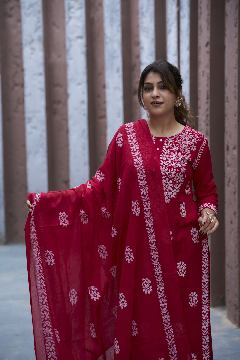Image of IKRASS Women Kurta Palazzo Dupatta Set
