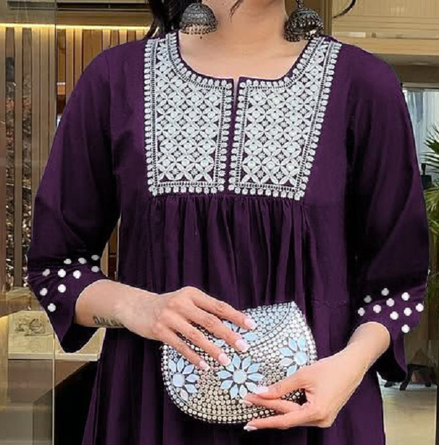 Image of BSS Fashion Women Kurti Palazzo Set
