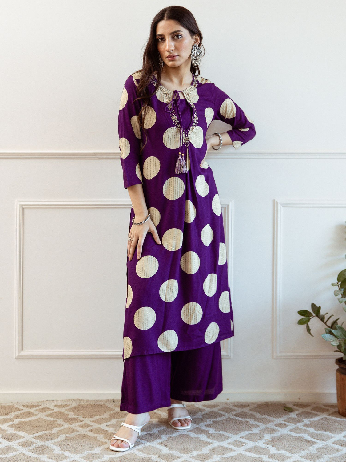 Image of Indo Era Women Kurta Palazzo Set
