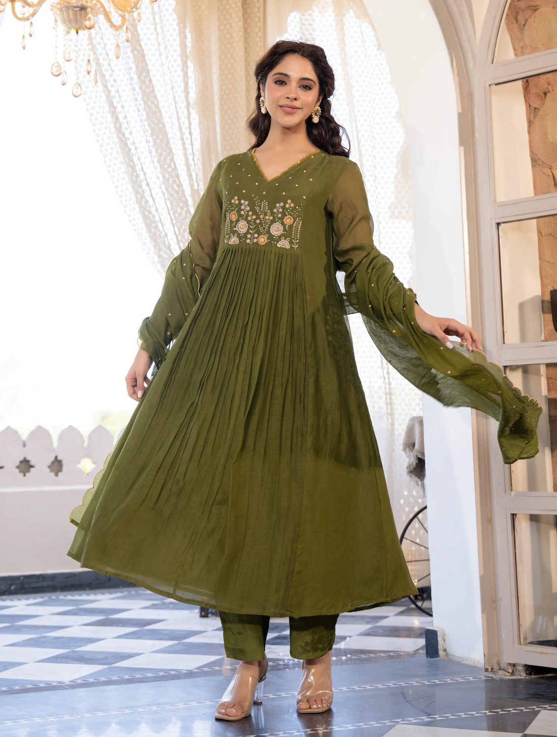 Image of Klosia Women Kurta Pant Dupatta Set