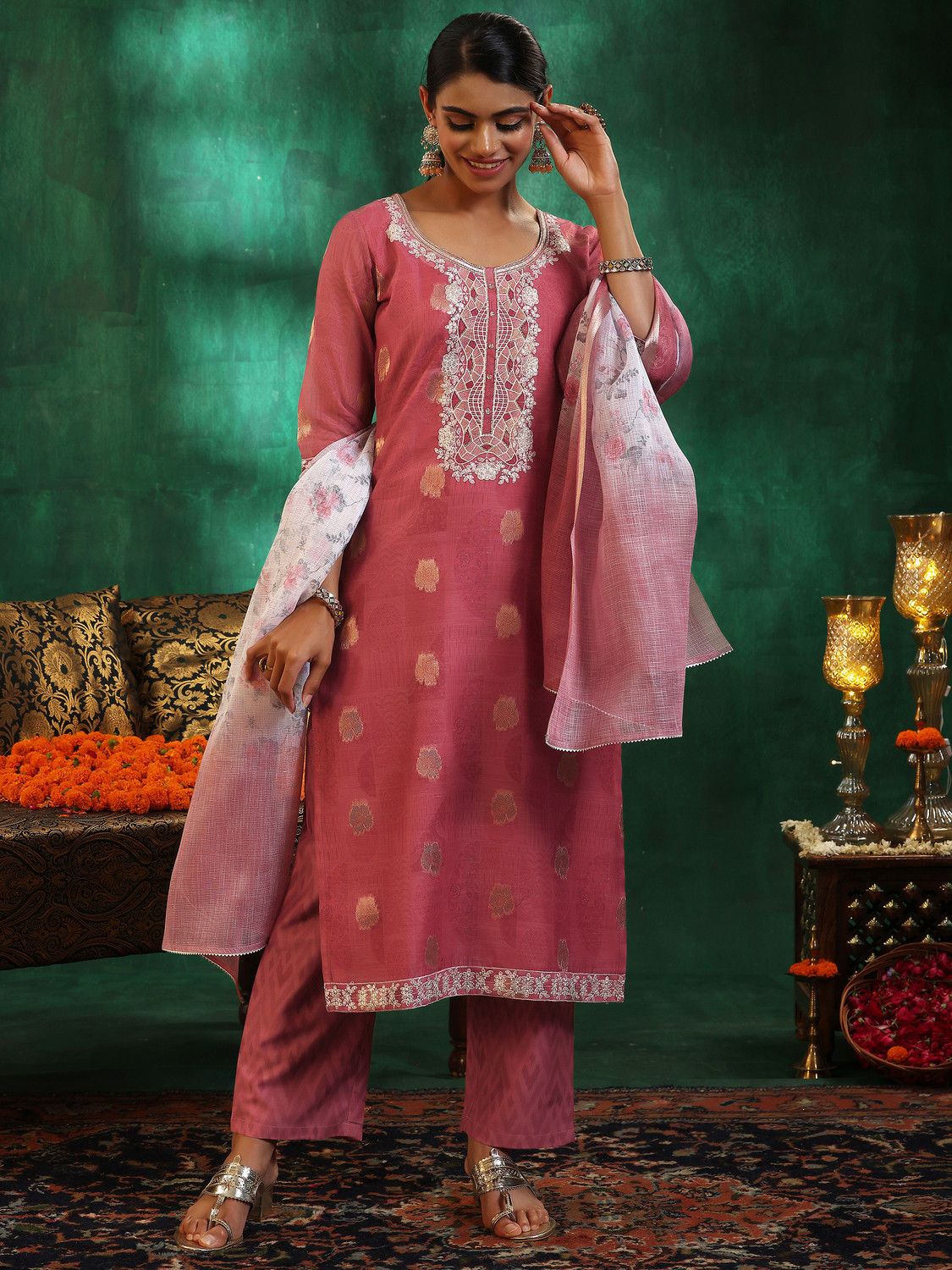 Image of LIBAS Women Kurta Pant Dupatta Set