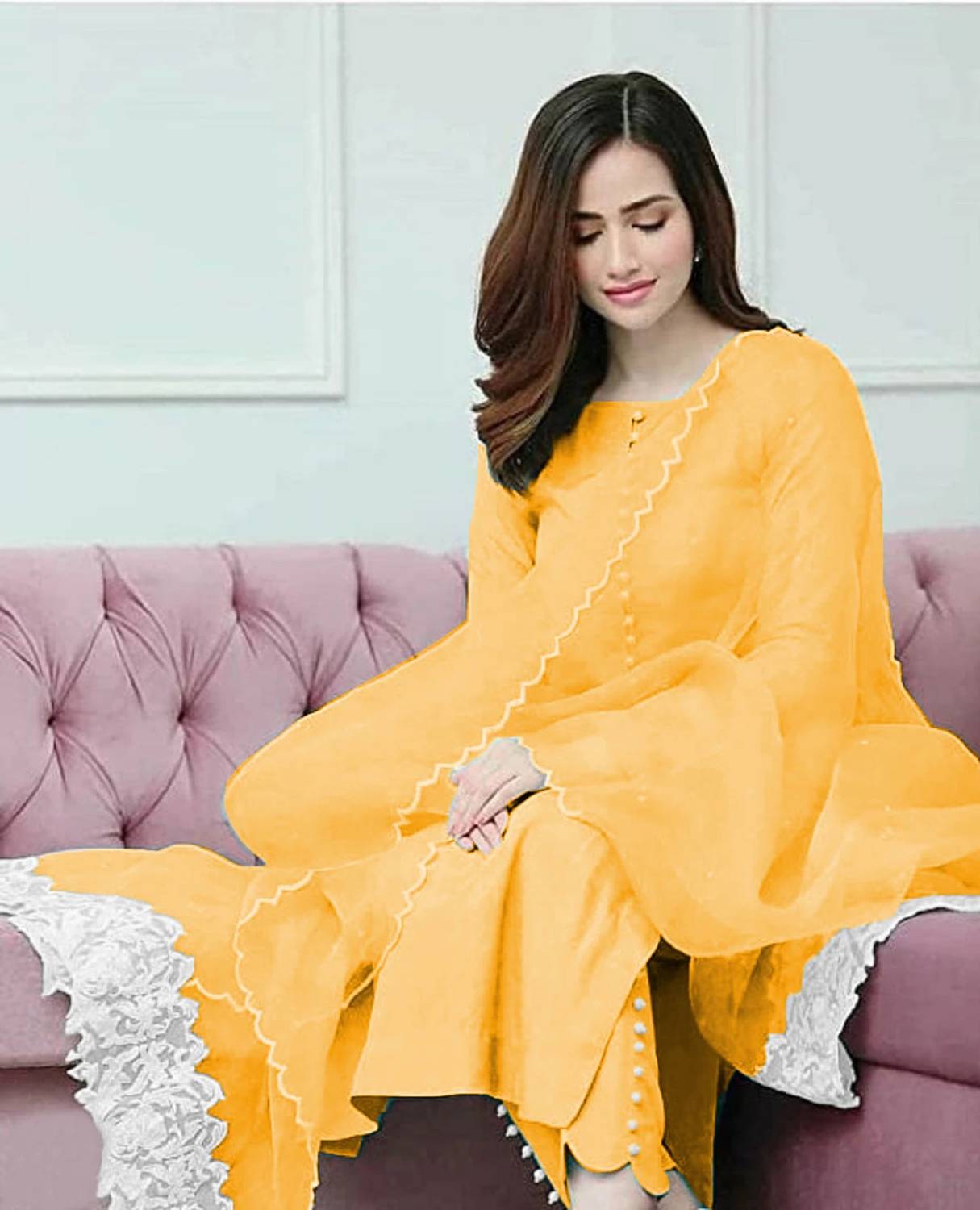 Aatvi Women Kurta Pant Attached Dupatta Set