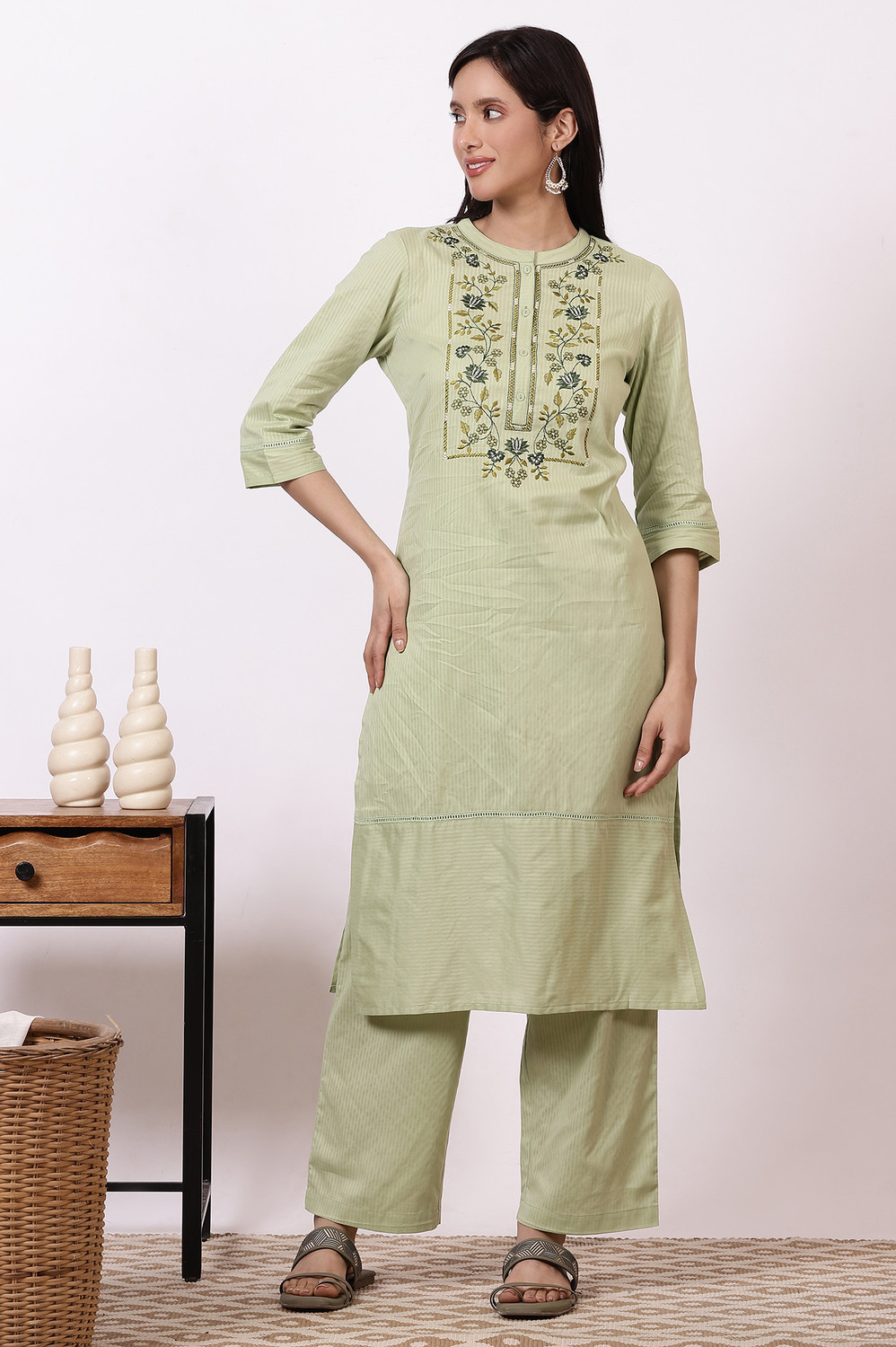 Image of Aurelia Women Pure Cotton Kurta Palazzo Set
