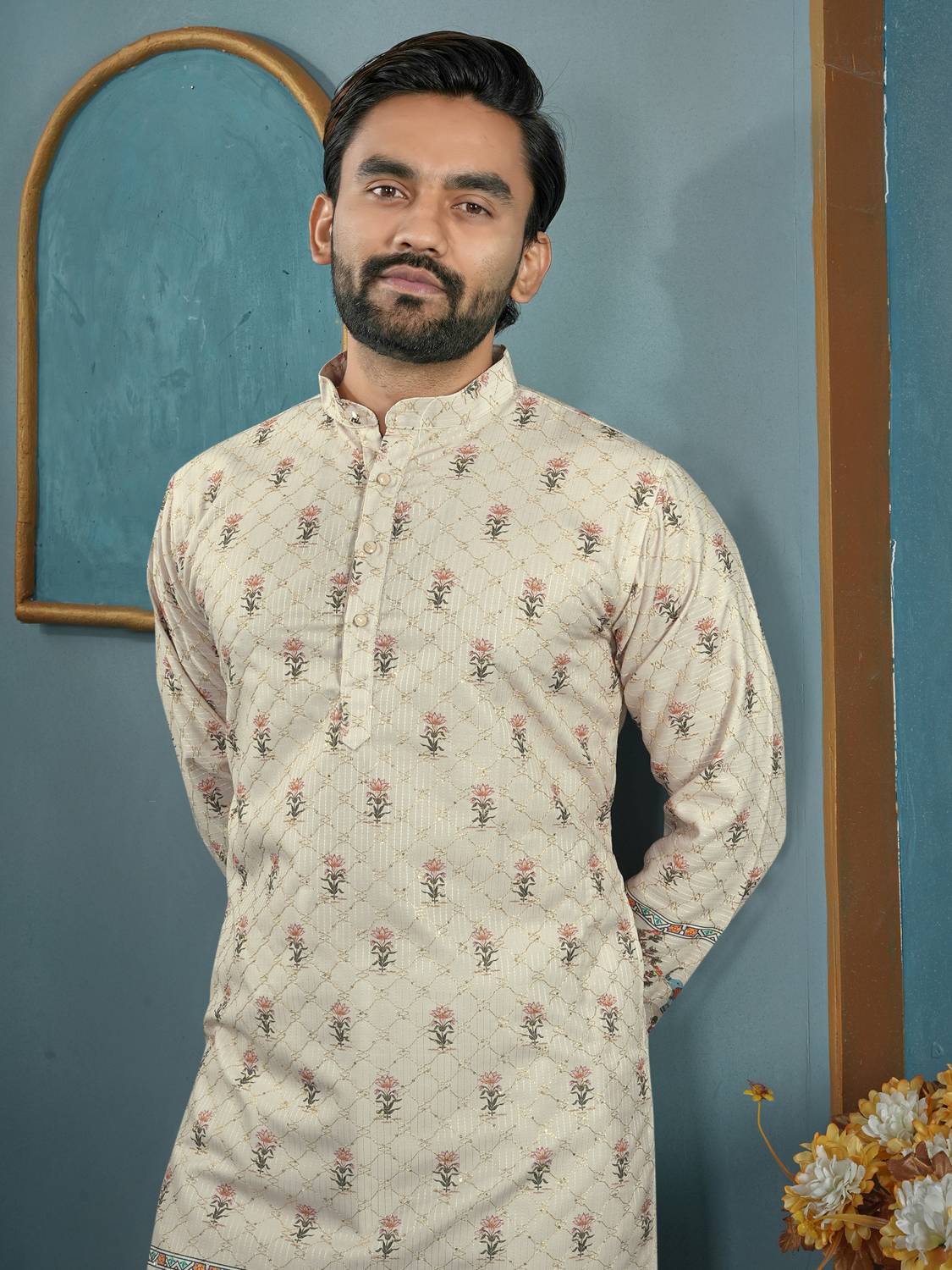 CELLUX Men Kurta Pyjama Set - Image 5