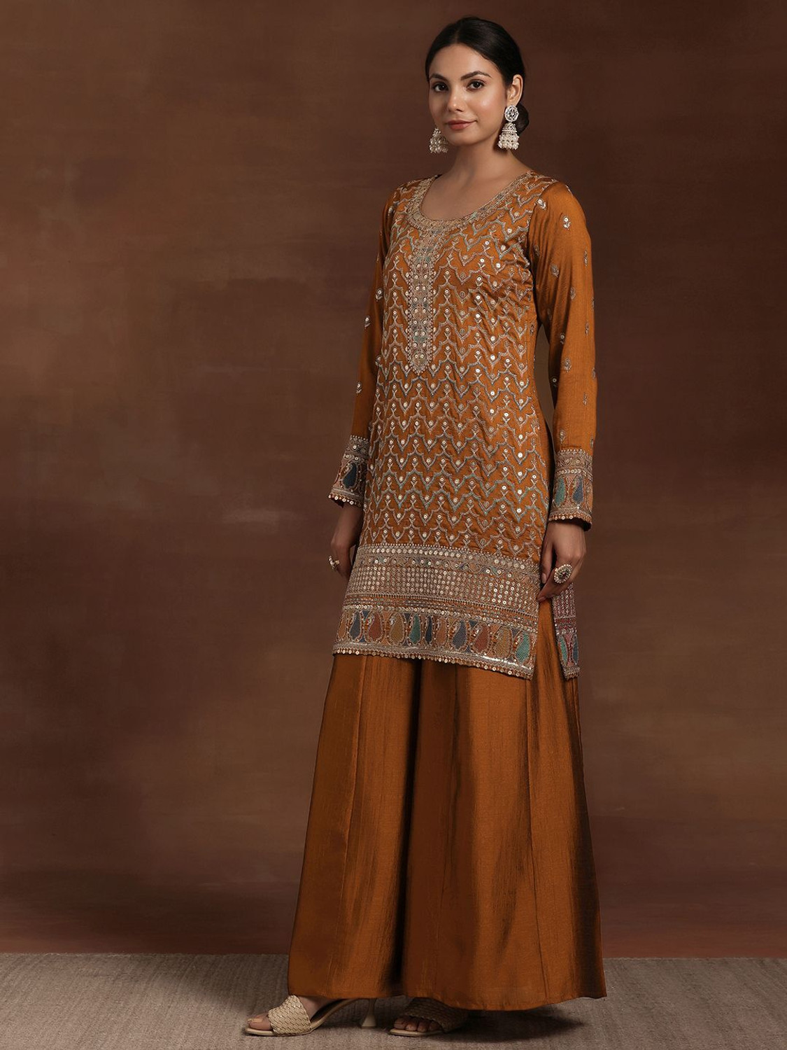 Image of LIBAS Women Kurta Palazzo Dupatta Set