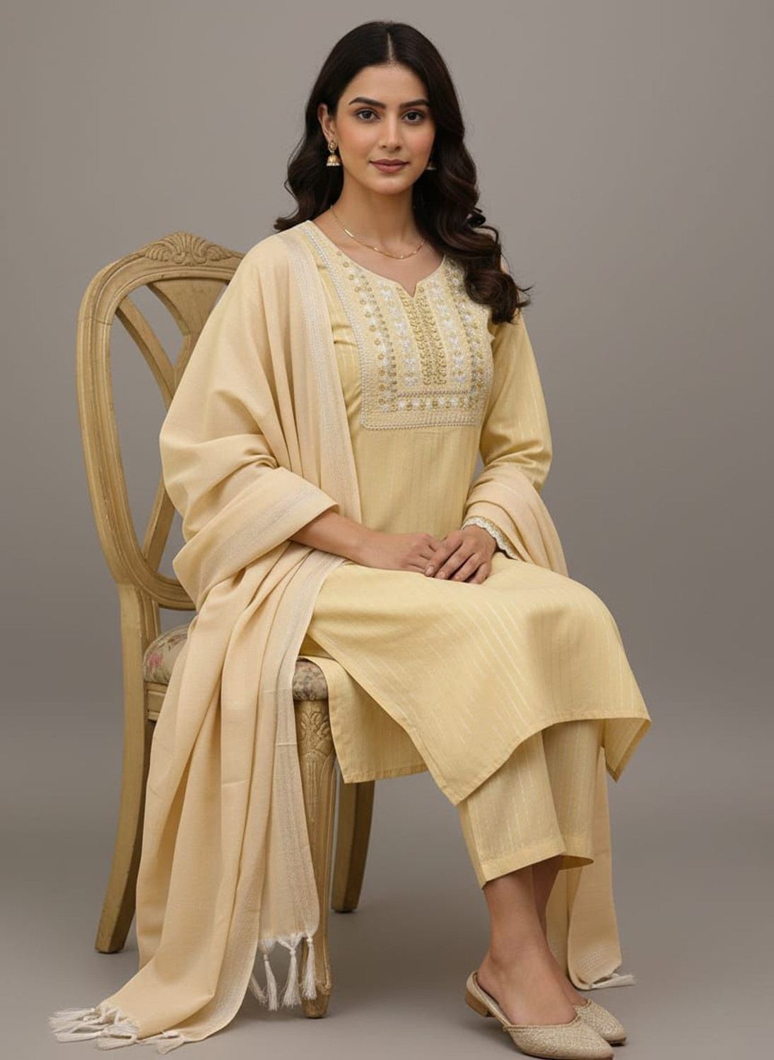 Image of Edeltraud collection Women Kurta Pant Dupatta Set