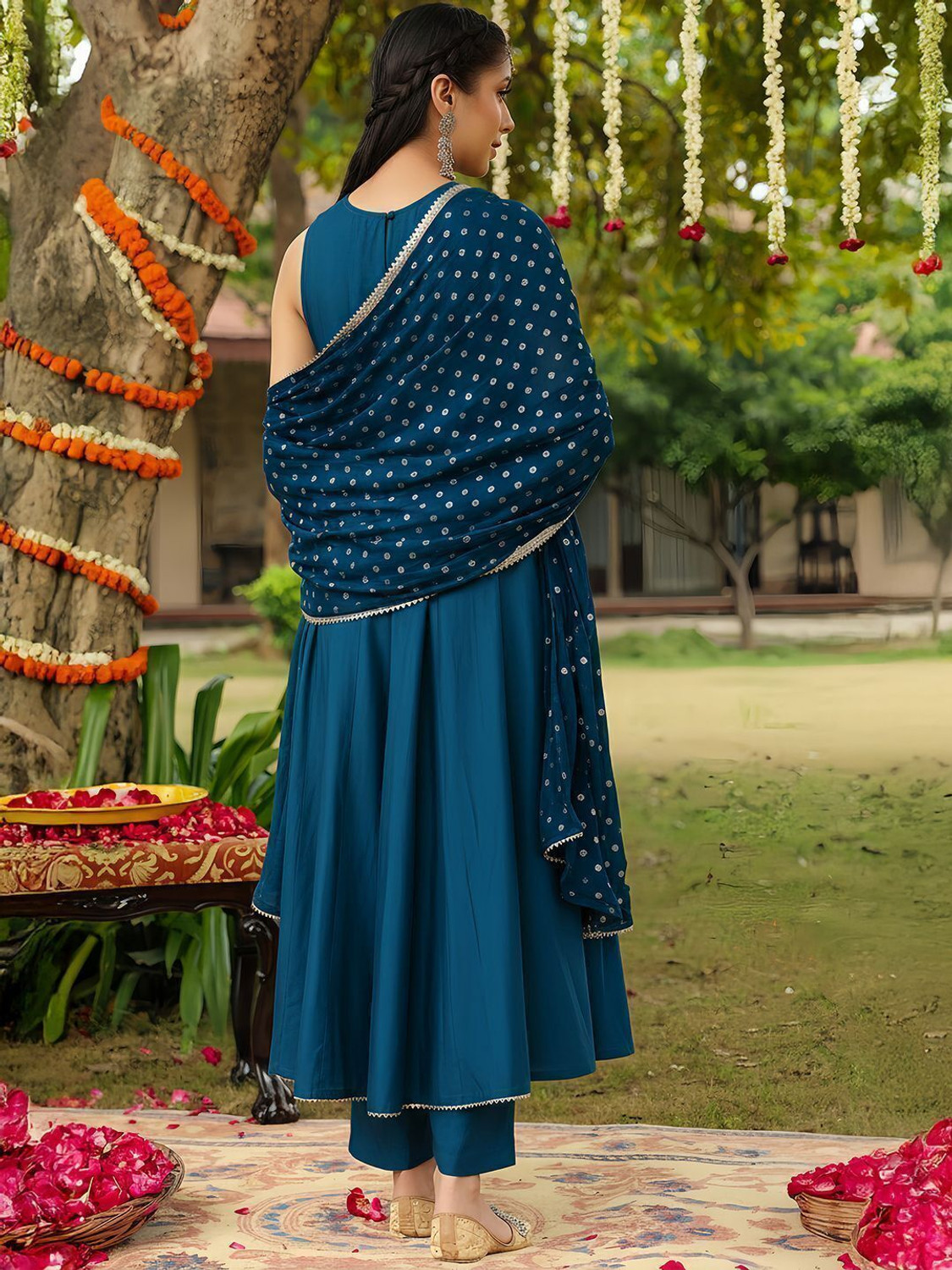 Image of Janasya Women Kurti Pant Dupatta Set