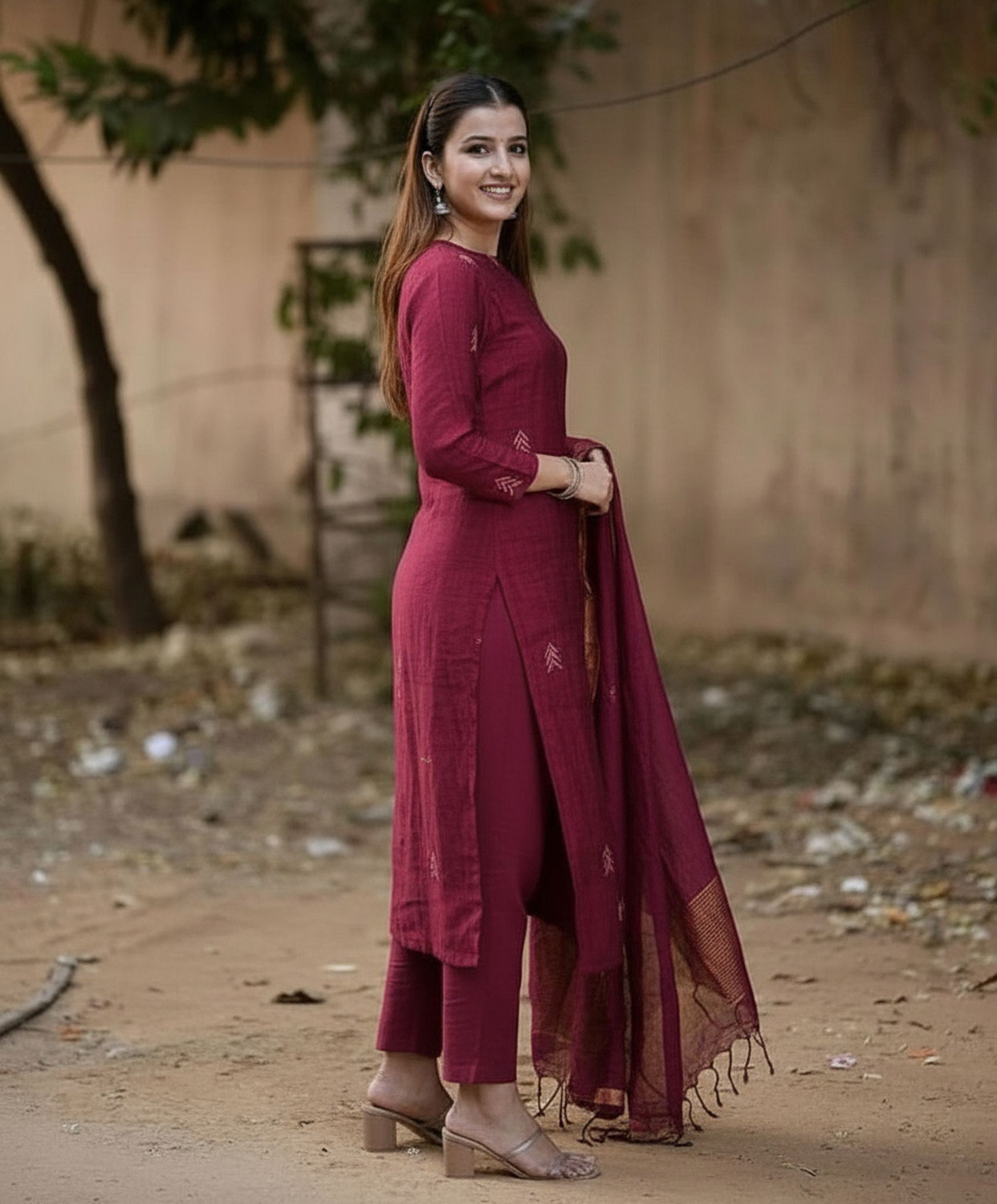 Image of Gosriki Women Kurta Pant Dupatta Set