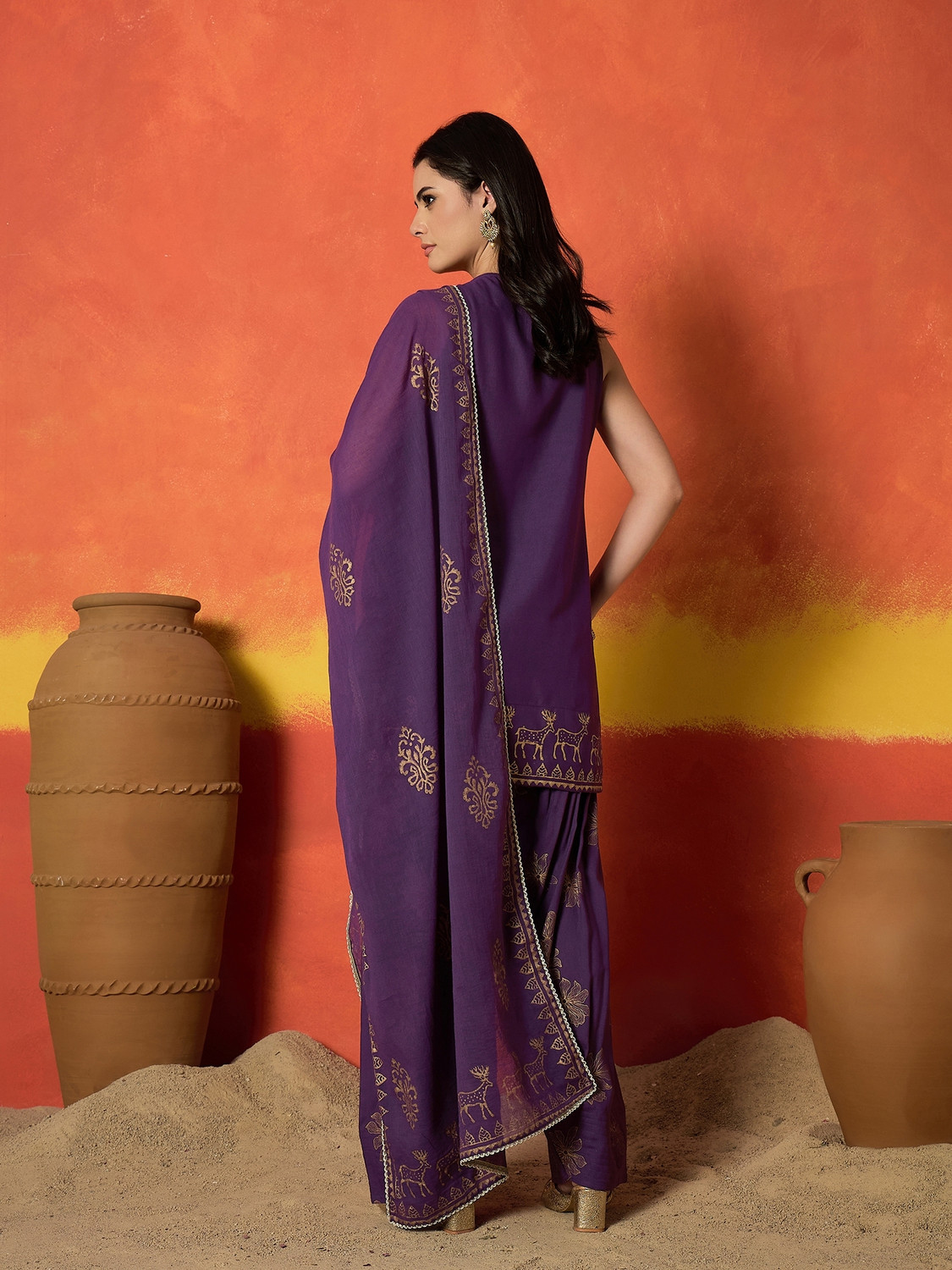 Image of Stylum Women Viscose Rayon Kurti Salwar Dupatta Set