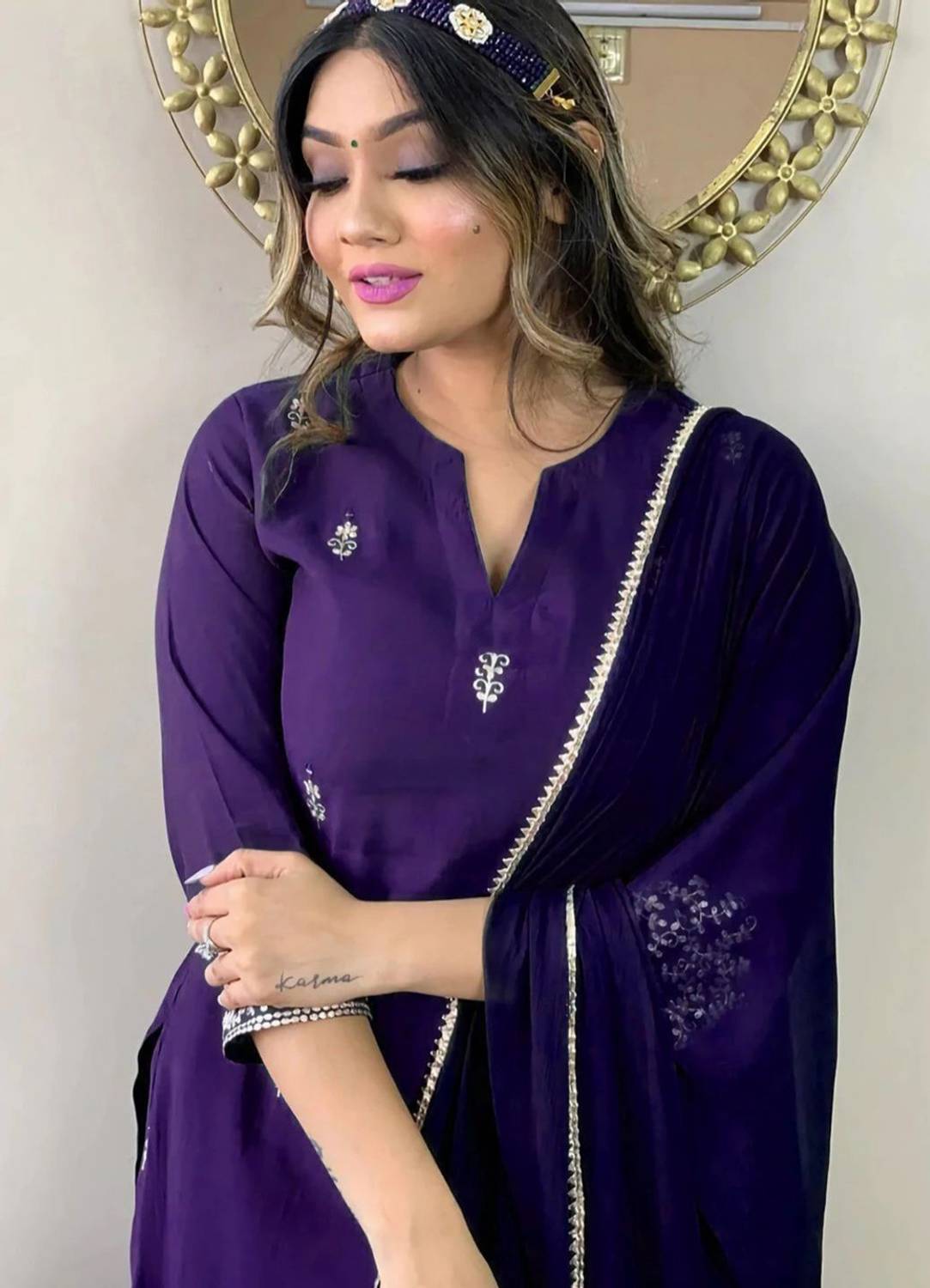 Pinfit Women Kurti Pant Dupatta Set - Image 3