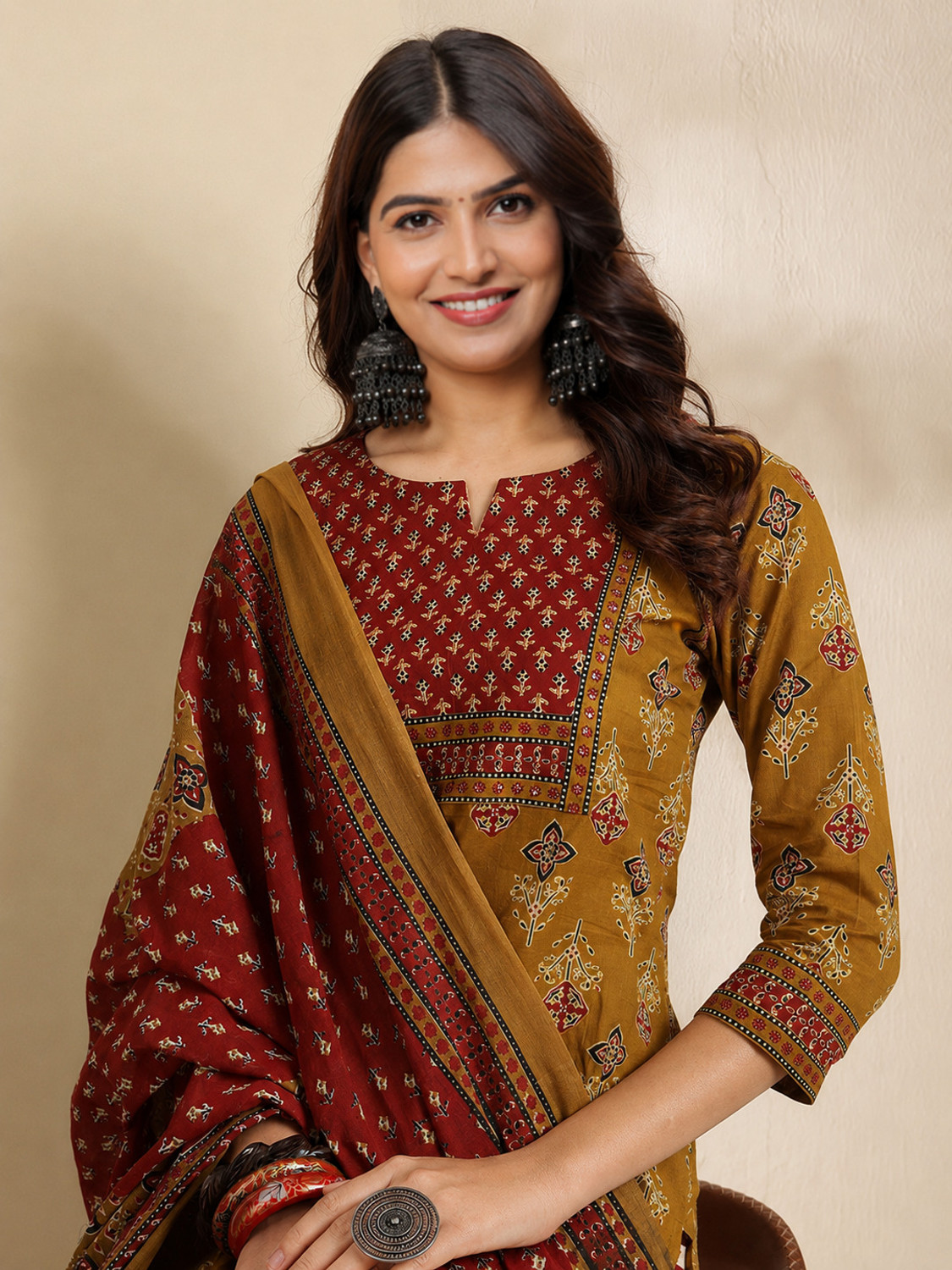 Image of S4K Women Kurta Palazzo Dupatta Set