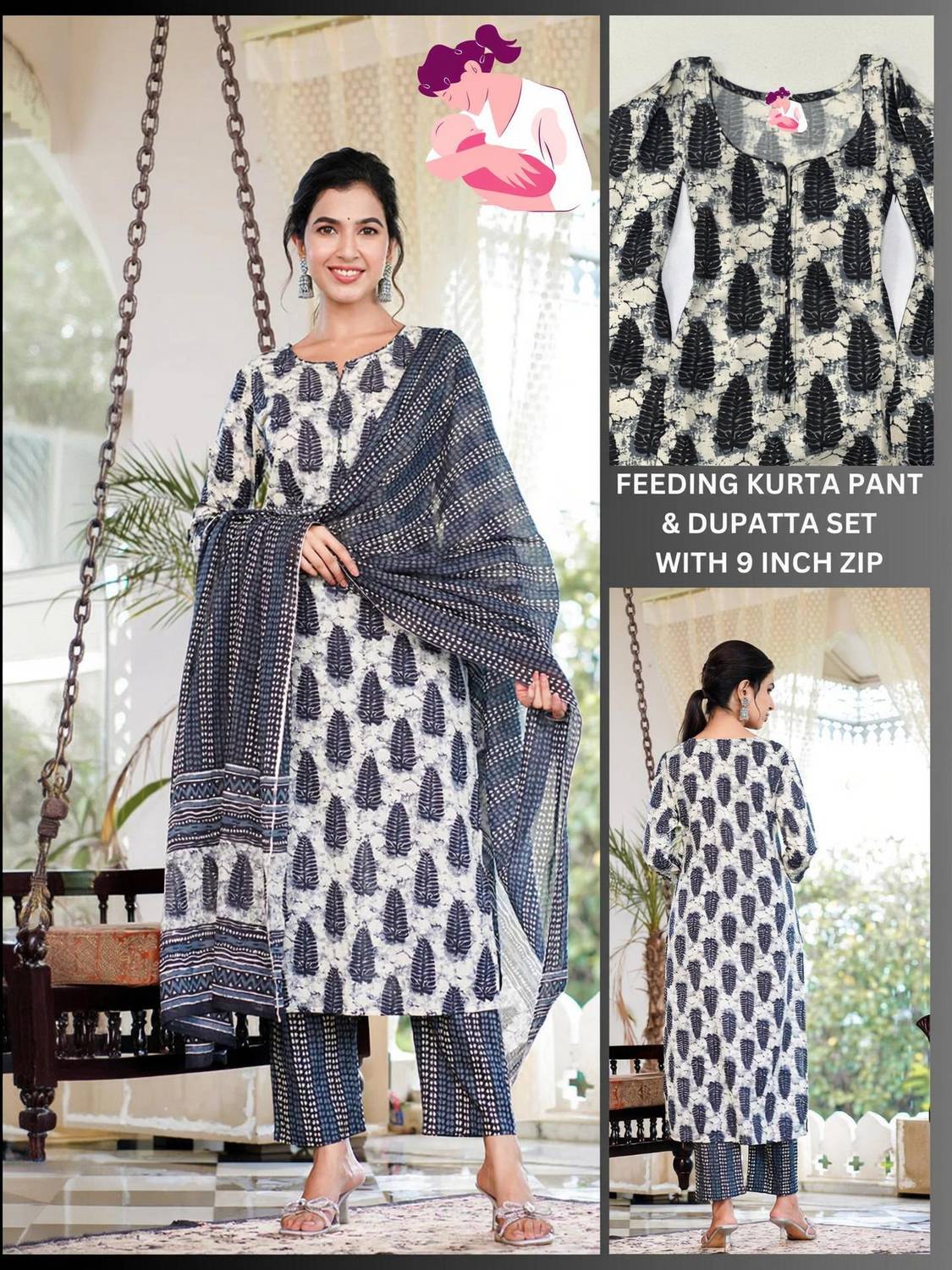 Assume Fab Women Kurta Pant Dupatta Set