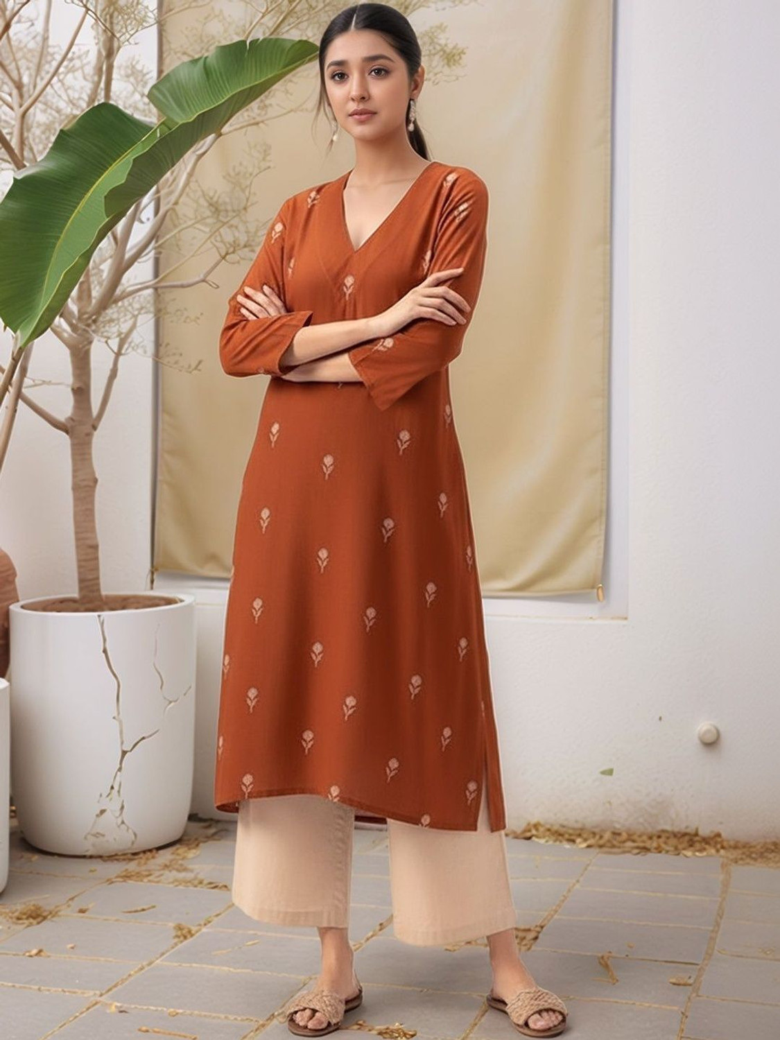 Image of SZN Women Kurta Palazzo Set
