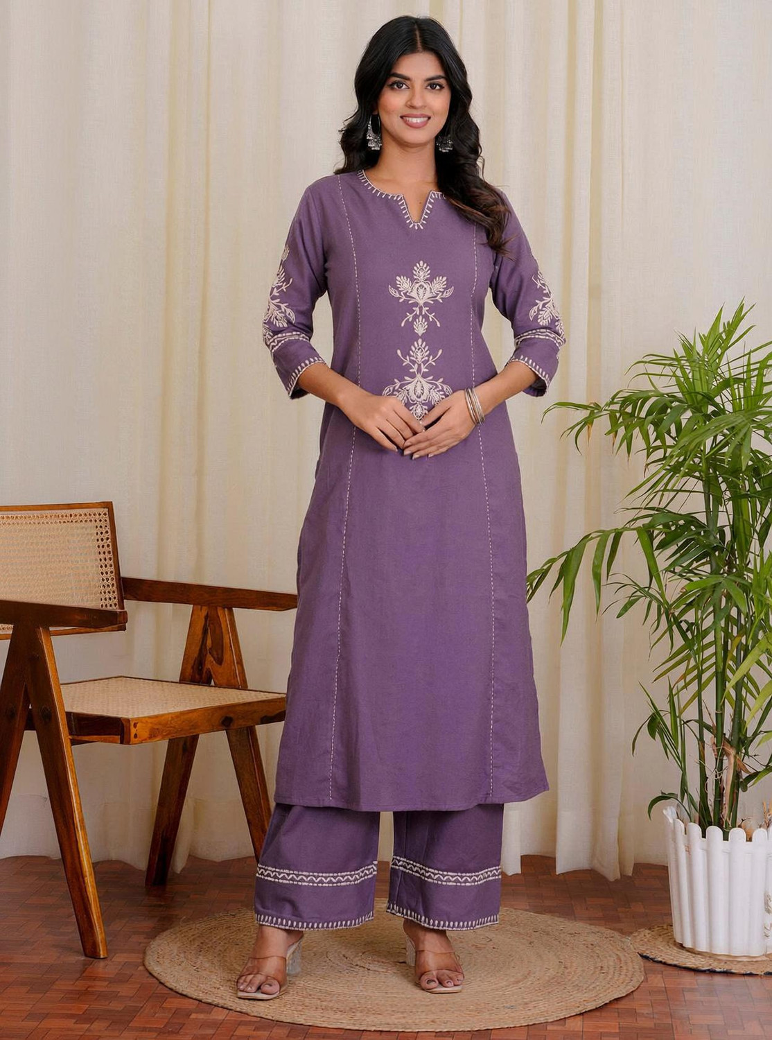 Image of ELEPANTS Women Kurti Palazzo Set