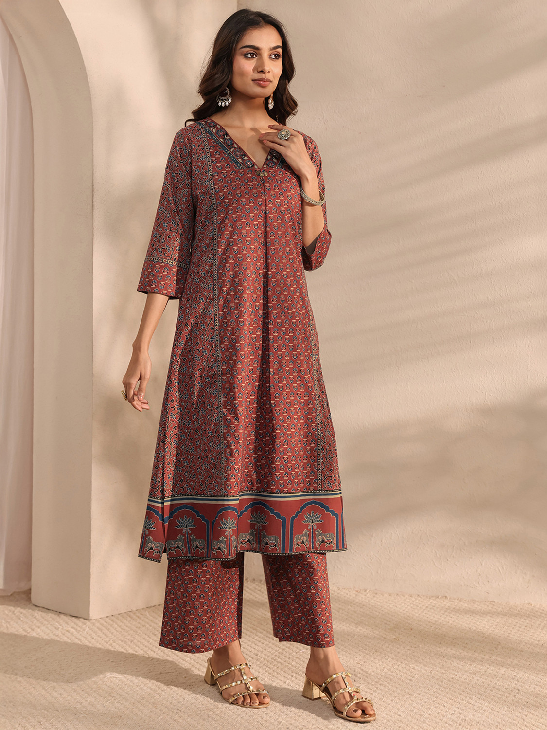 Image of LIBAS Women Kurta Palazzo Dupatta Set