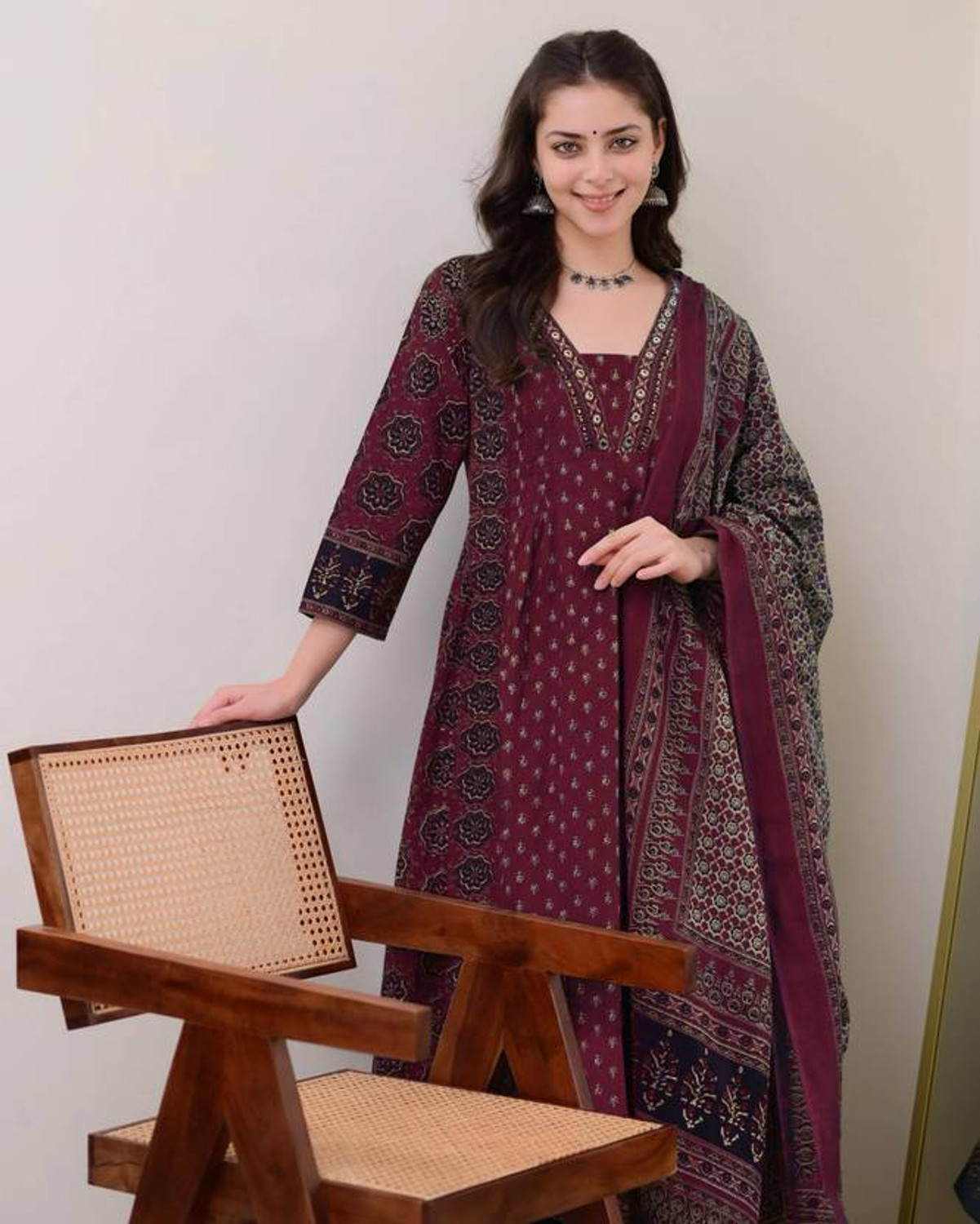 Image of Divastri Women Kurta Palazzo Dupatta Set