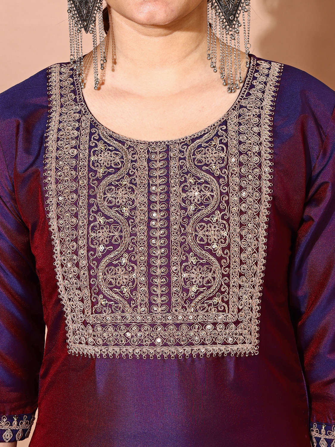 Image of AYUKTA INTERNATIONAL Women Kurti Pant Dupatta Set