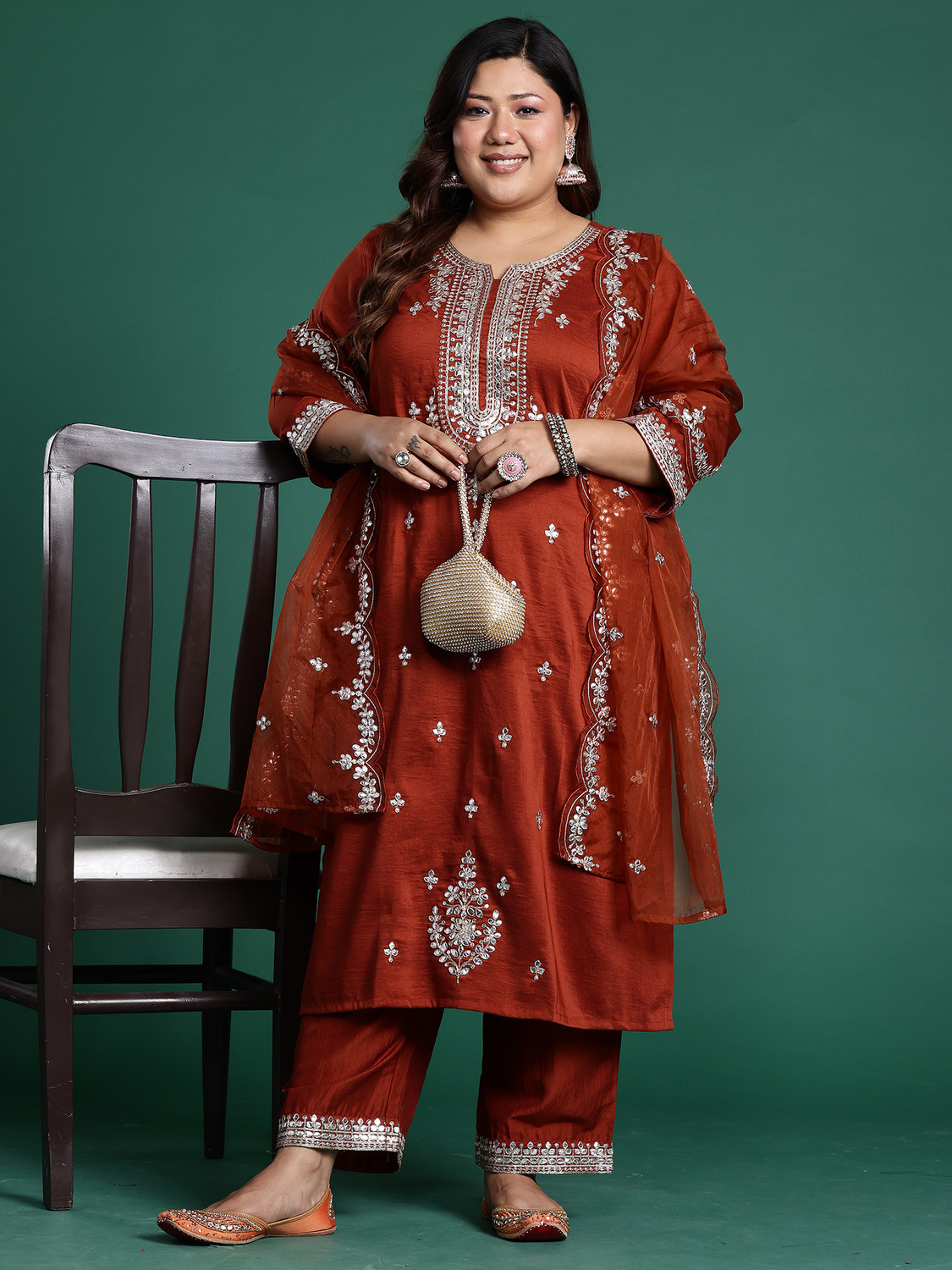 Image of Indo Era Women Kurta Pant Dupatta Set
