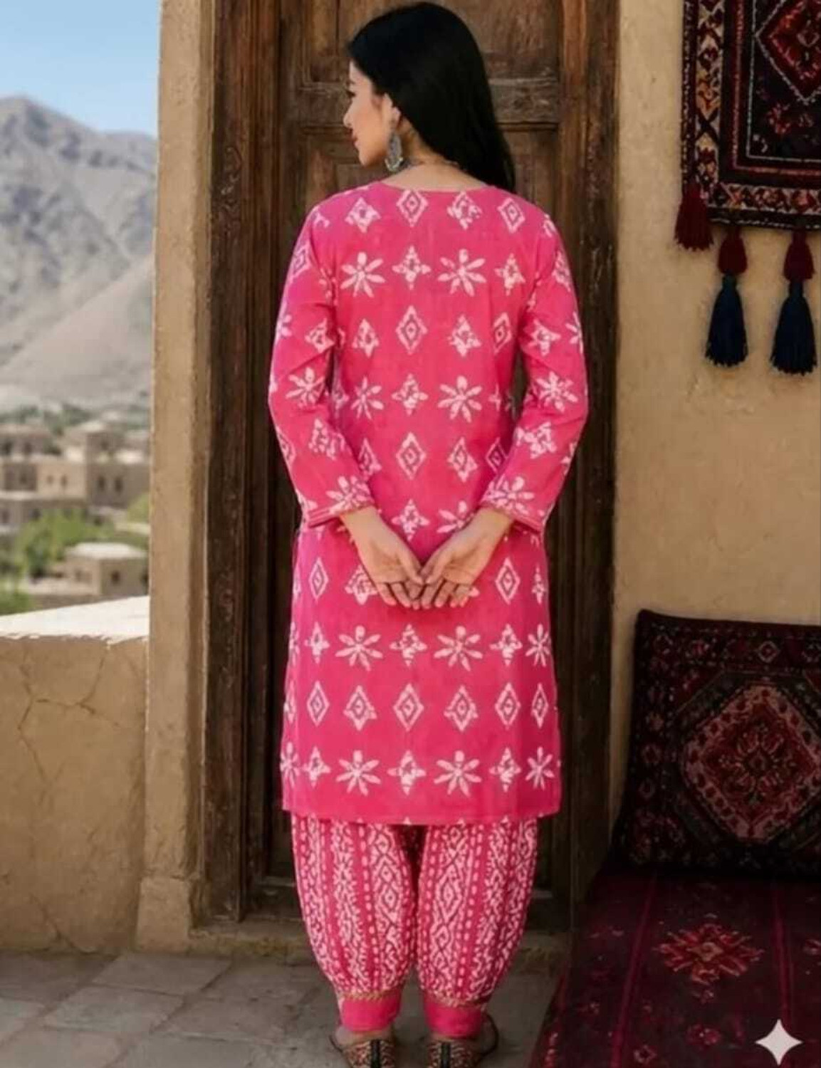Image of IYISANS Women Cotton Blend Kurti Salwar Set