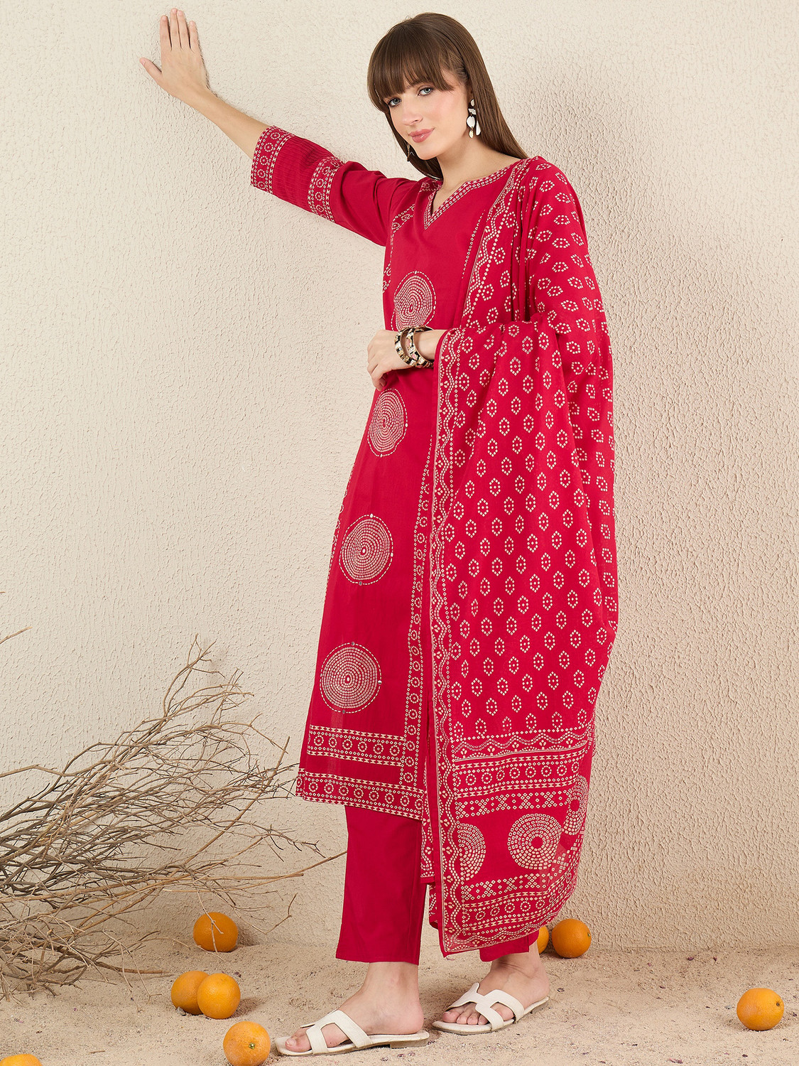 Image of Indo Era Women Kurta Pant Dupatta Set