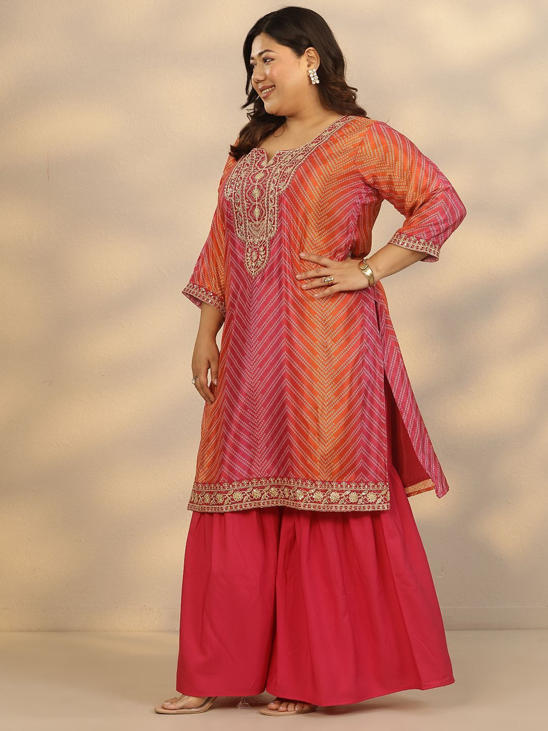 Image of EXTRA LOVE BY LIBAS Women Kurta Sharara Dupatta Set