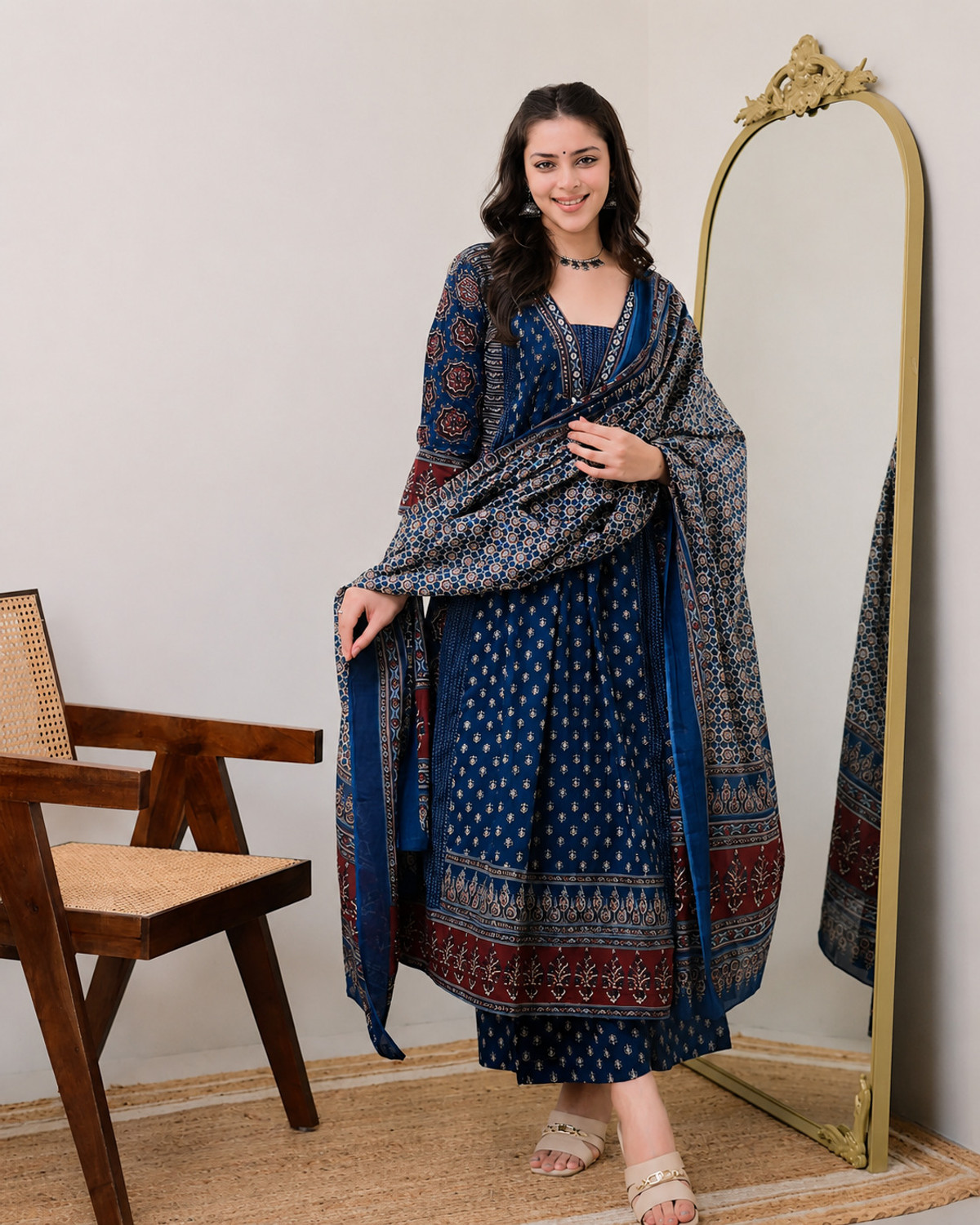 Image of VAANEEP Women Kurta Pant Dupatta Set