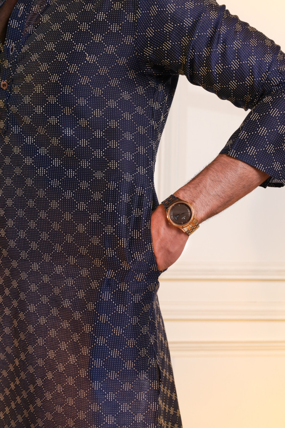 Image of Koshin Men Printed Straight Kurta