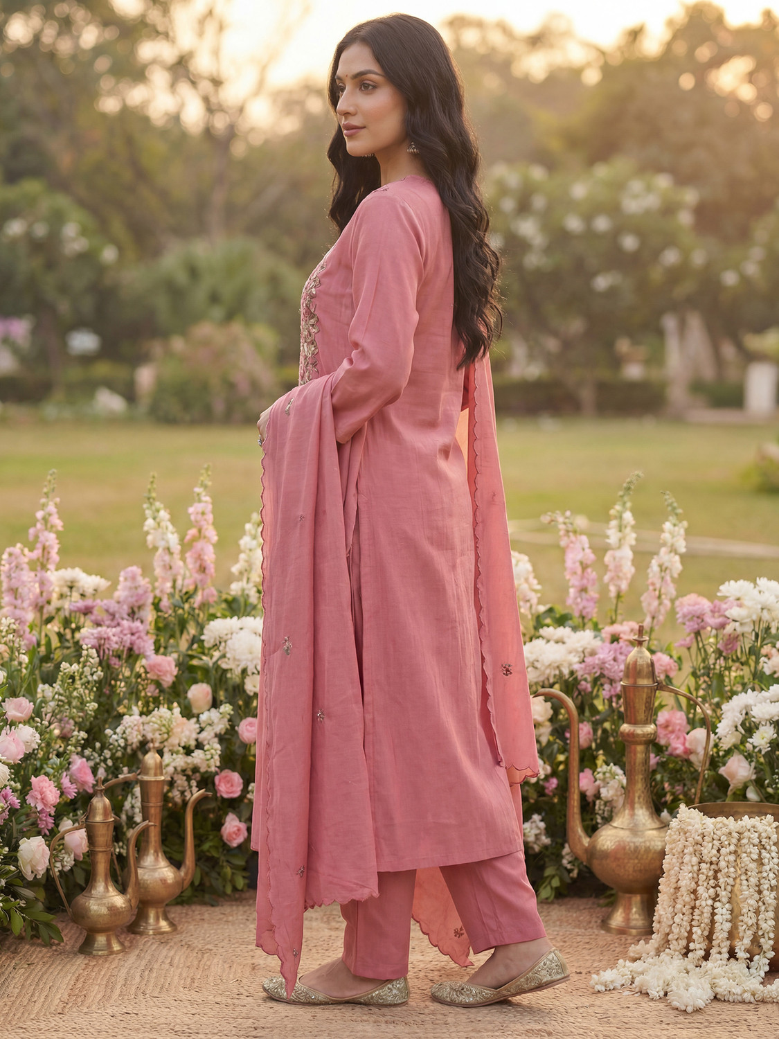 Image of Indo Era Women Kurta Pant Dupatta Set