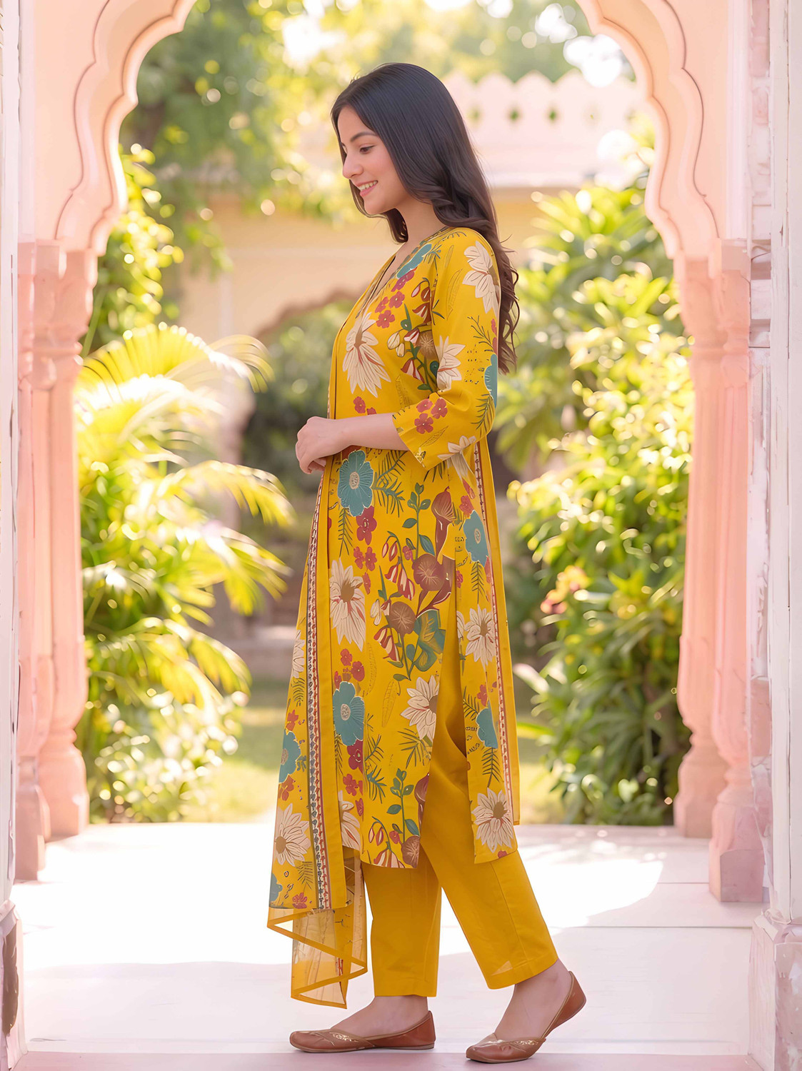 Image of Kiana House Of Fashion Women Kurta Pant Dupatta Set