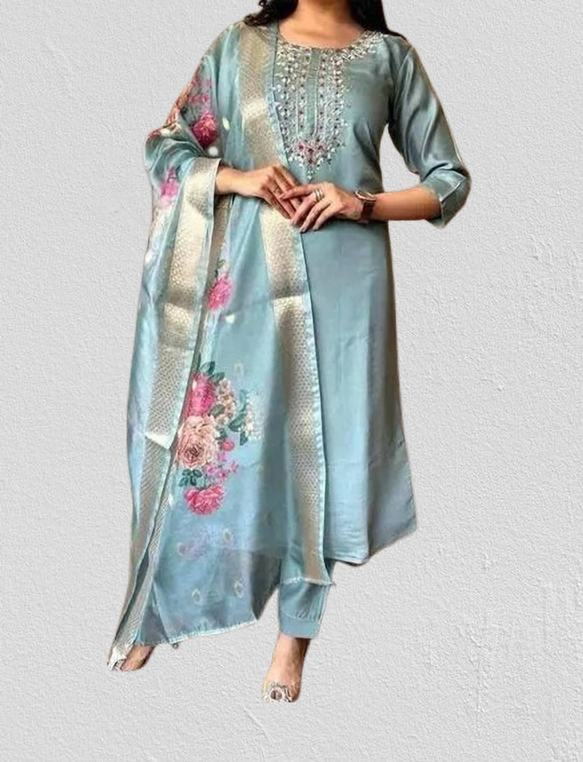 ASHA Women Kurti Pyjama Dupatta Set