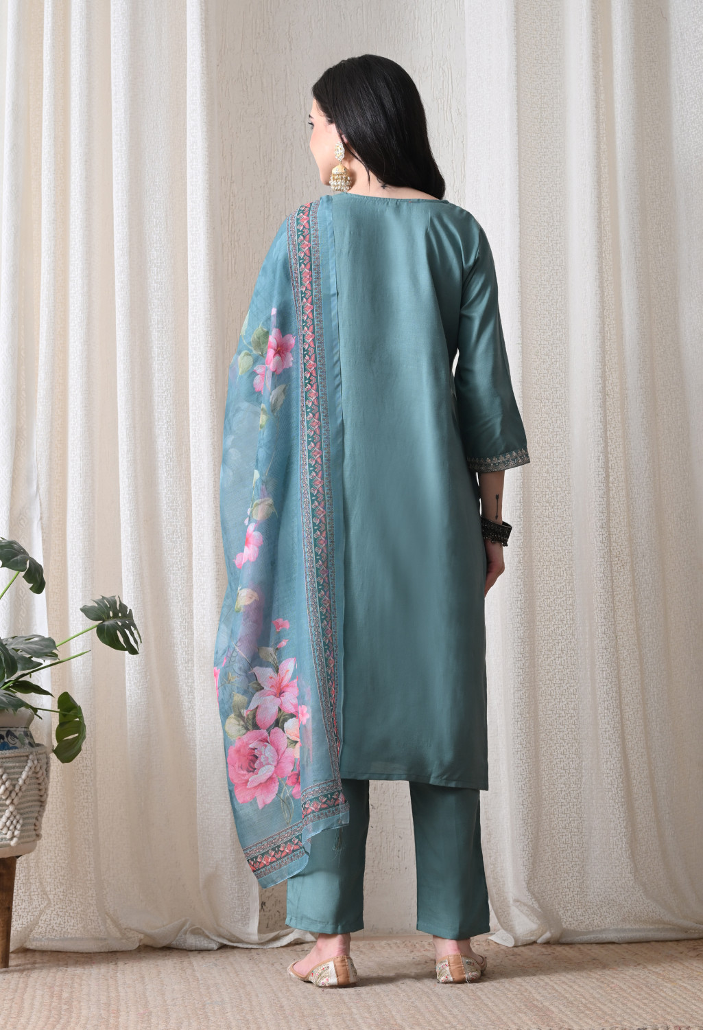 Image of aurbhi Women Cotton Rayon Kurti Pant Dupatta Set
