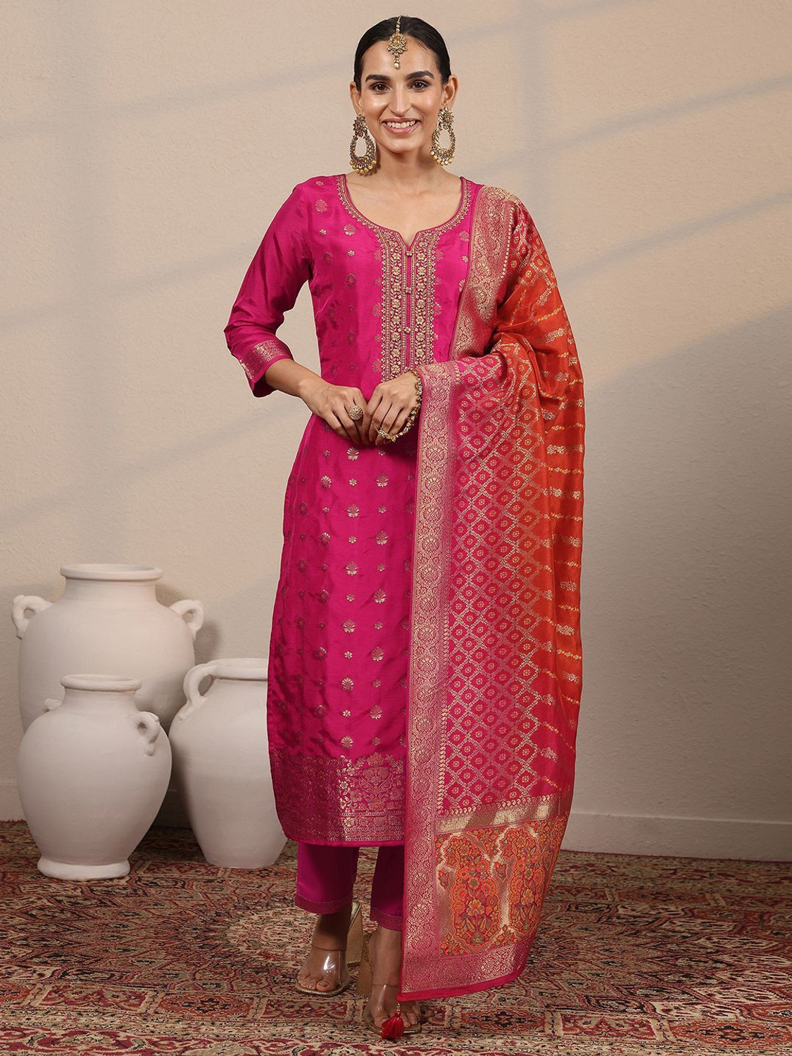 Image of LIBAS Women Kurta Pant Dupatta Set