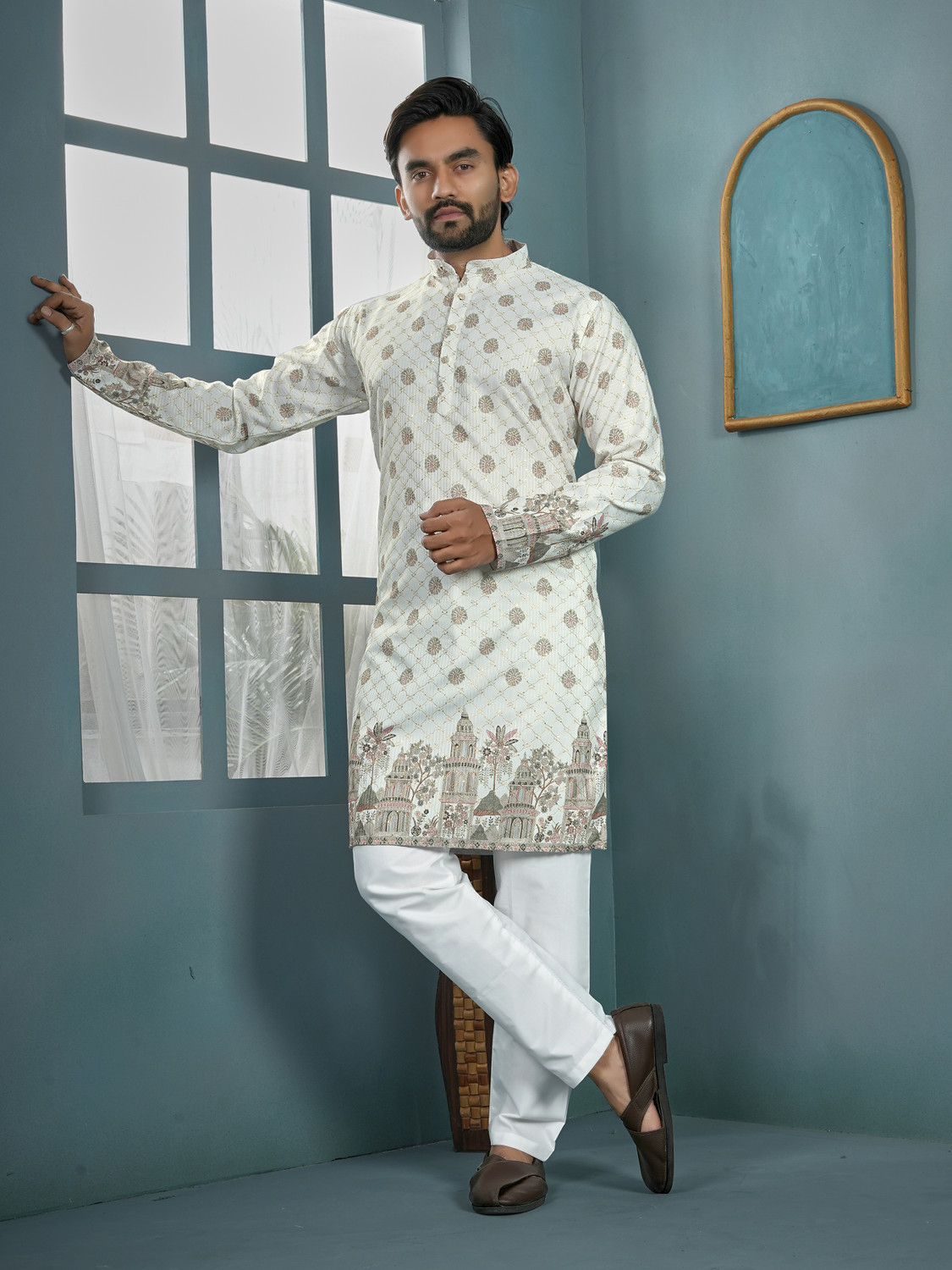 Image of CELLUX Men Kurta Pyjama Set