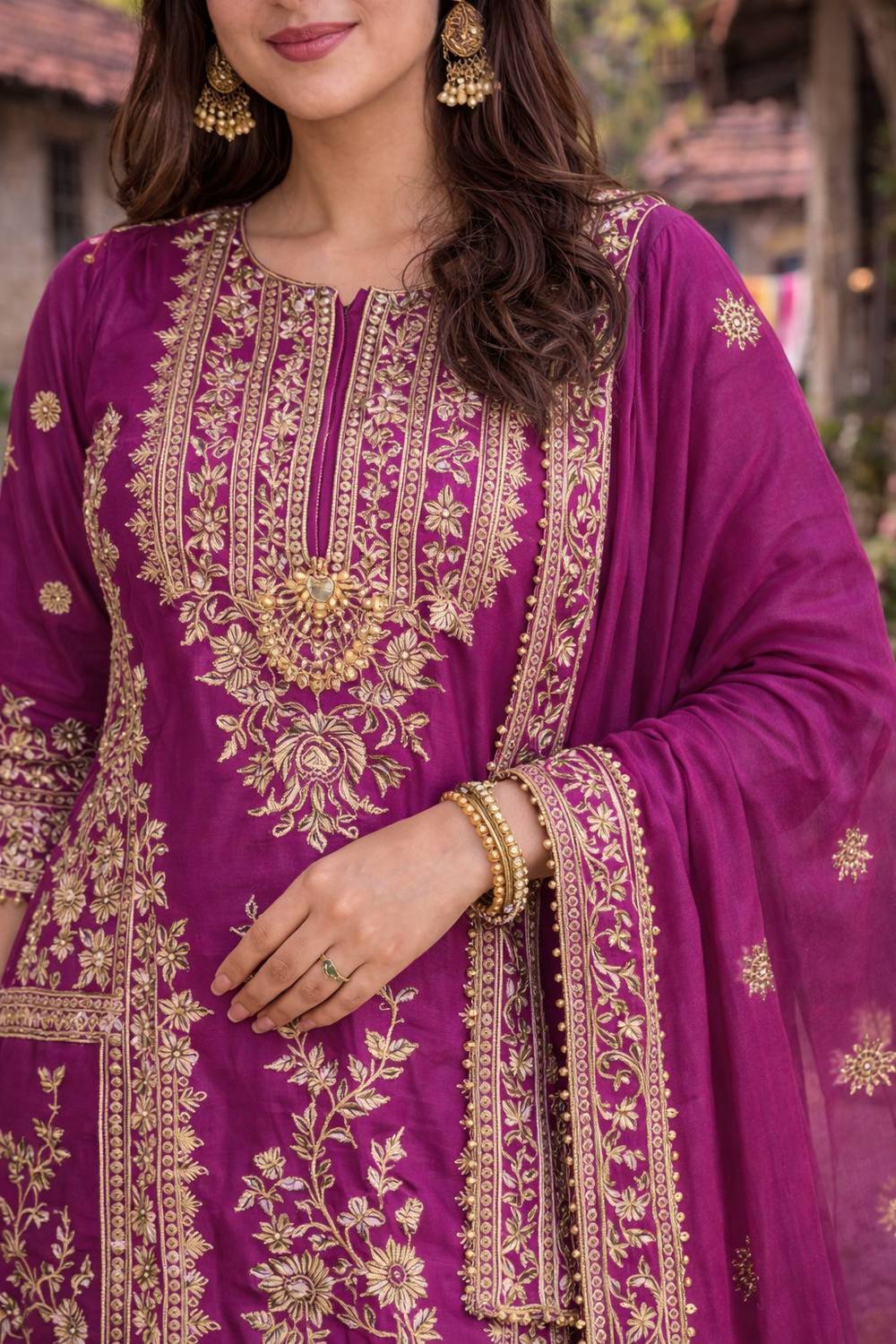 AKSHARAMERA Women Kurta Pant Dupatta Set