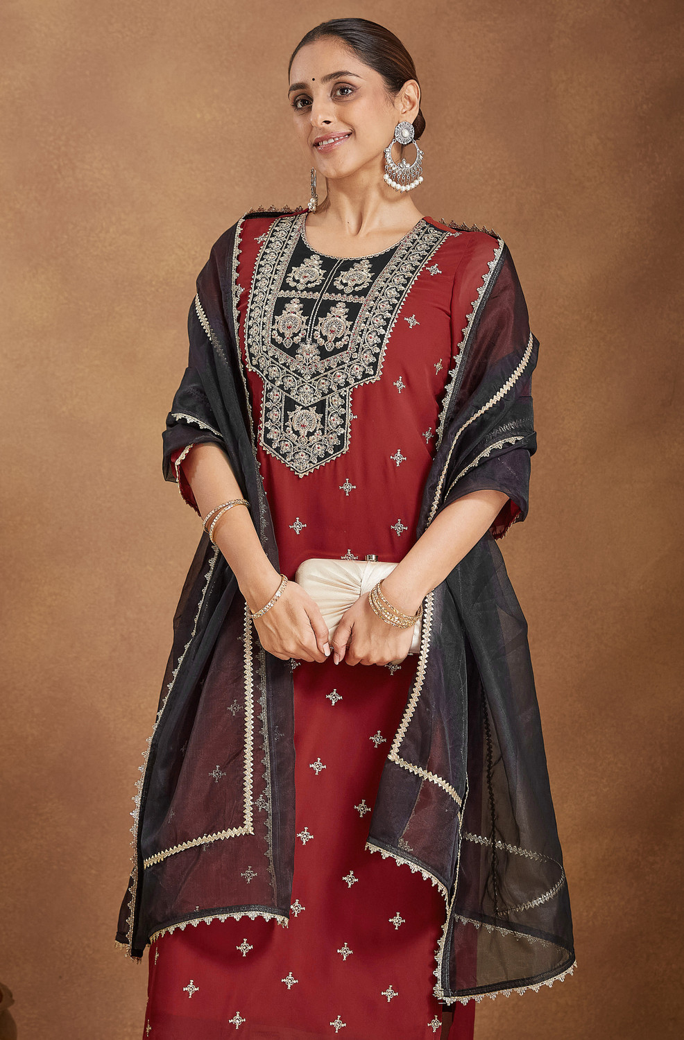 Image of Janasya Women Kurta Pant Dupatta Set