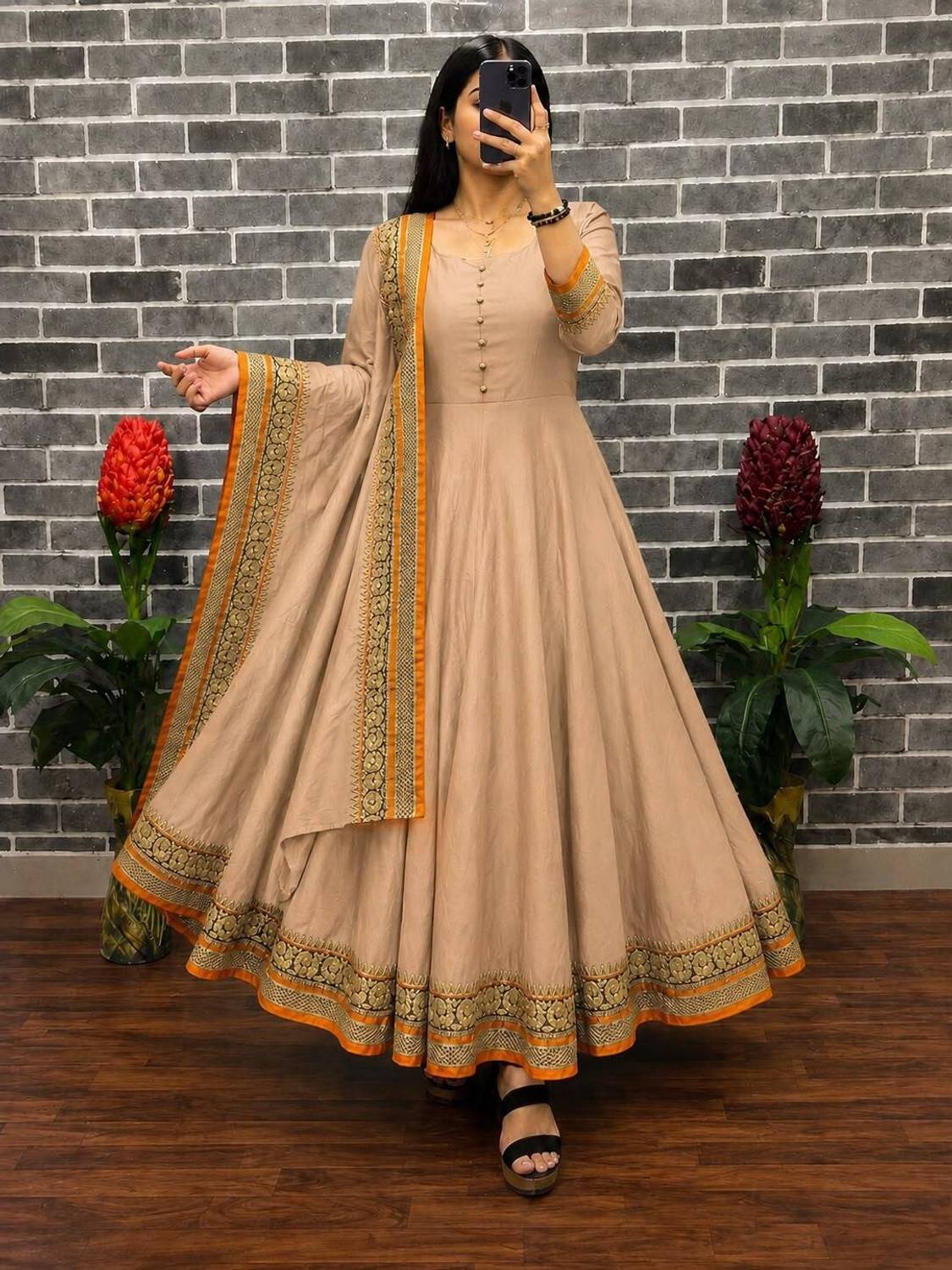 GreenVillage enterprise GreenVillage Women Silk Blend Kurta Dupatta - Image 3