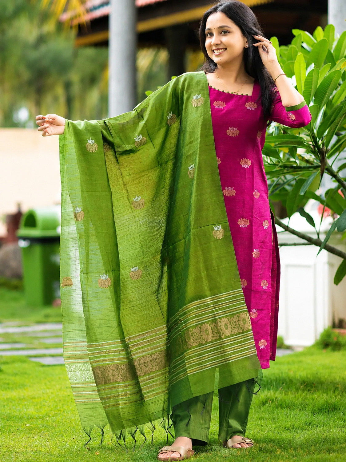 Image of CALLME TEXTILE & DESIGN Women Kurta Pant Dupatta Set