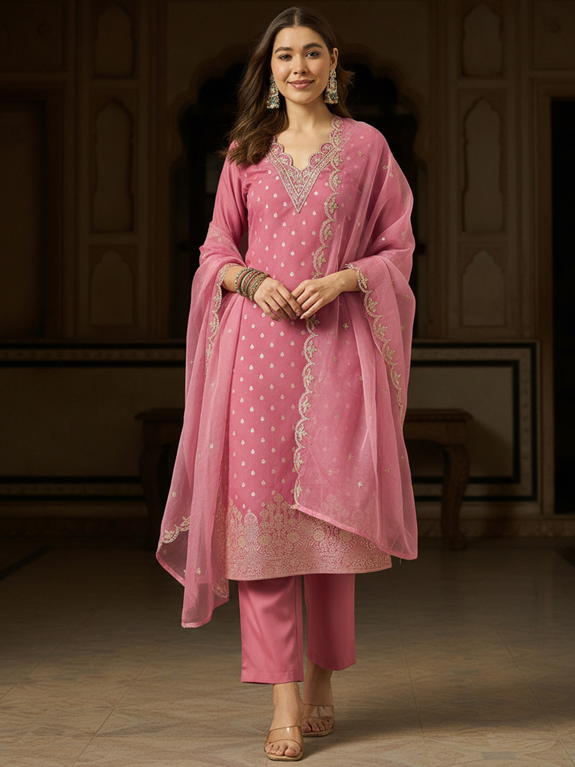 Image of Fabian Fashion Women Kurta Pant Dupatta Set