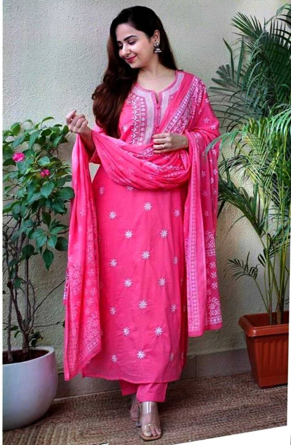 Advik Embroidered Kurta, Trouser & Dupatta Set - Image 1