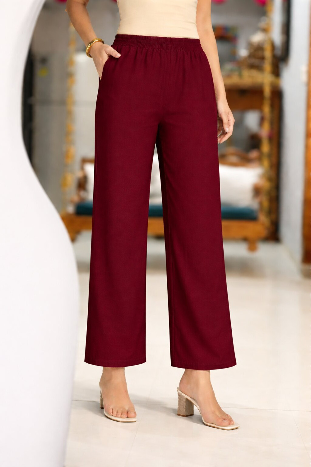 Image of PANJURLI Women Cotton Rayon Kurti Pant Dupatta Set