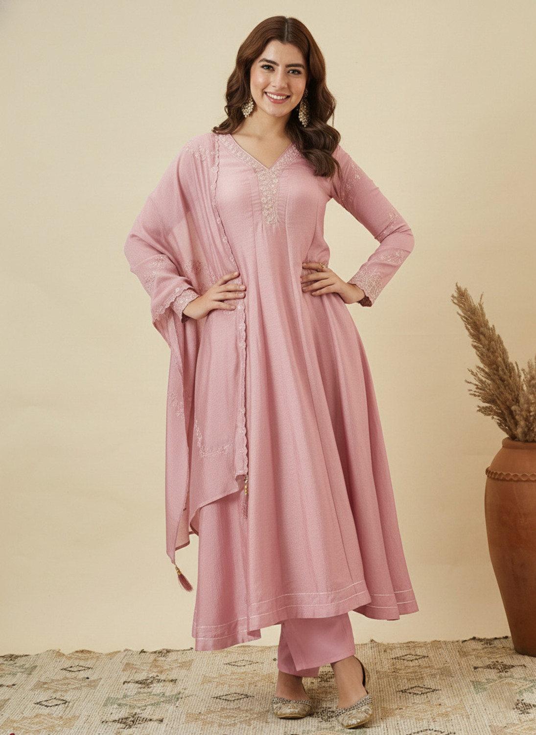 Image of MOKOSH Women Kurta Pant Dupatta Set