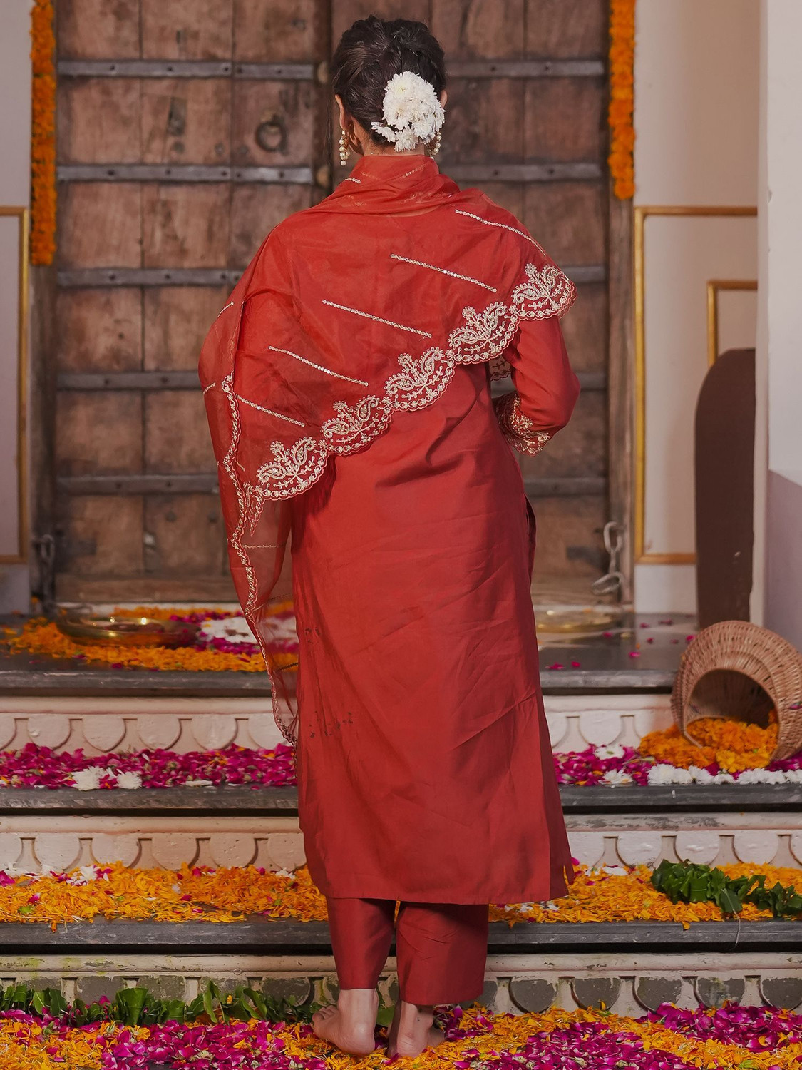 Image of Indo Era Women Kurta Pant Dupatta Set