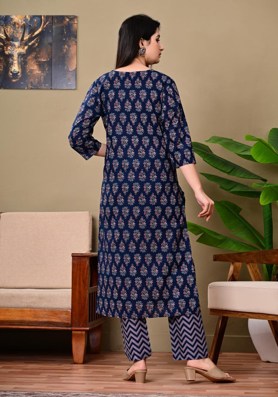Image of SINGH ENTERPRISES Printed Kurta, Salwar & Dupatta Set