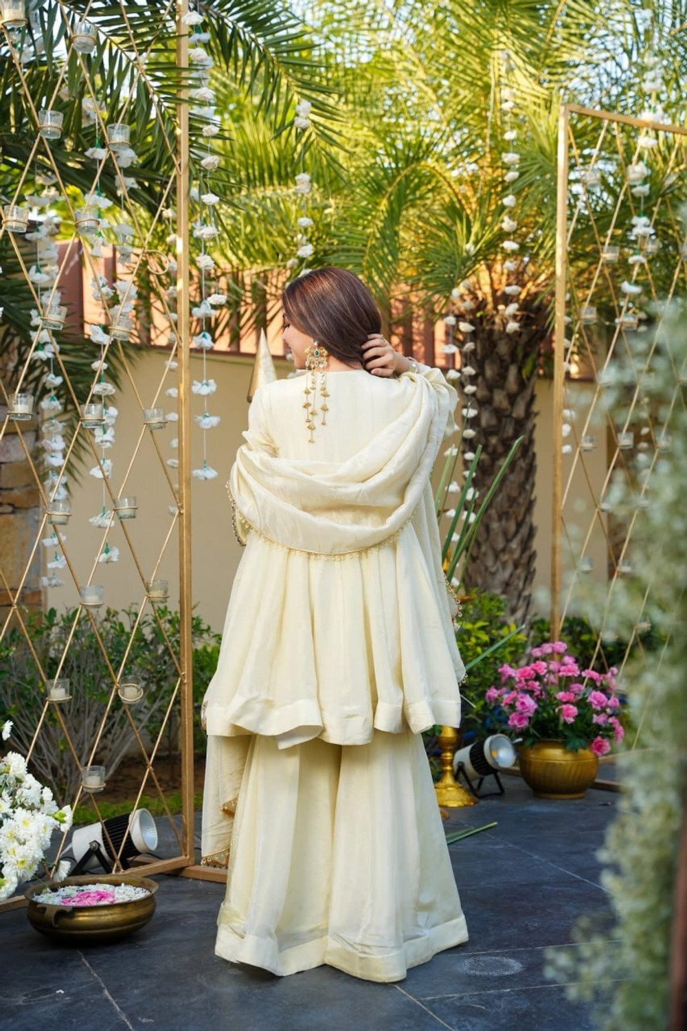 Image of FUSIONCRAFT Embellished Anarkali Kurta, Bottom & Dupatta Set