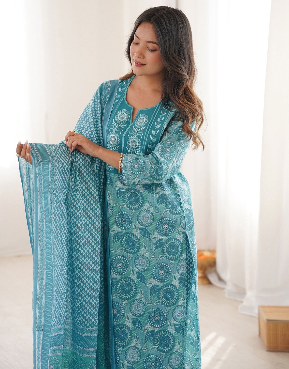 Image of Tasrika Women Kurti Pant Dupatta Set
