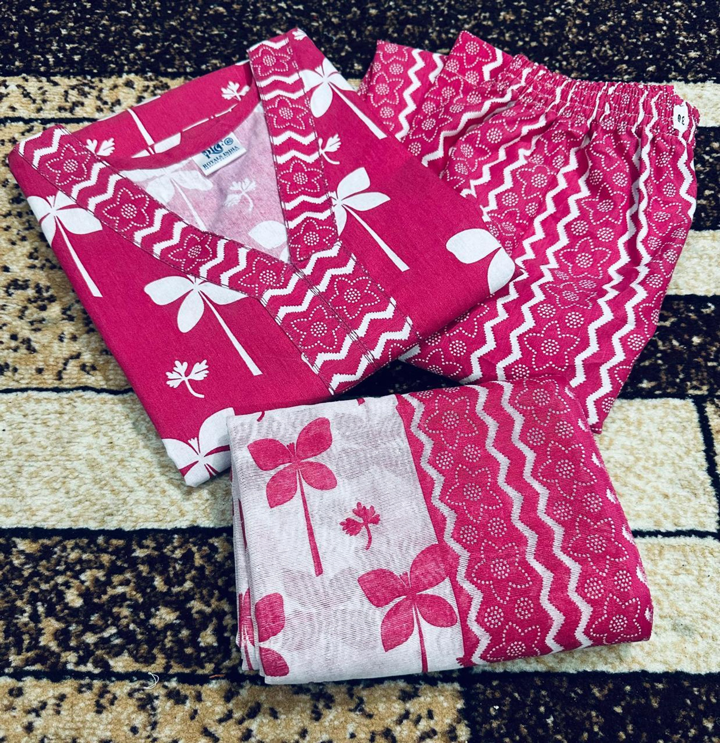 Image of RICF ROYALS INDIA FASHION COLLECTION Women Kurti Pant Dupatta Set