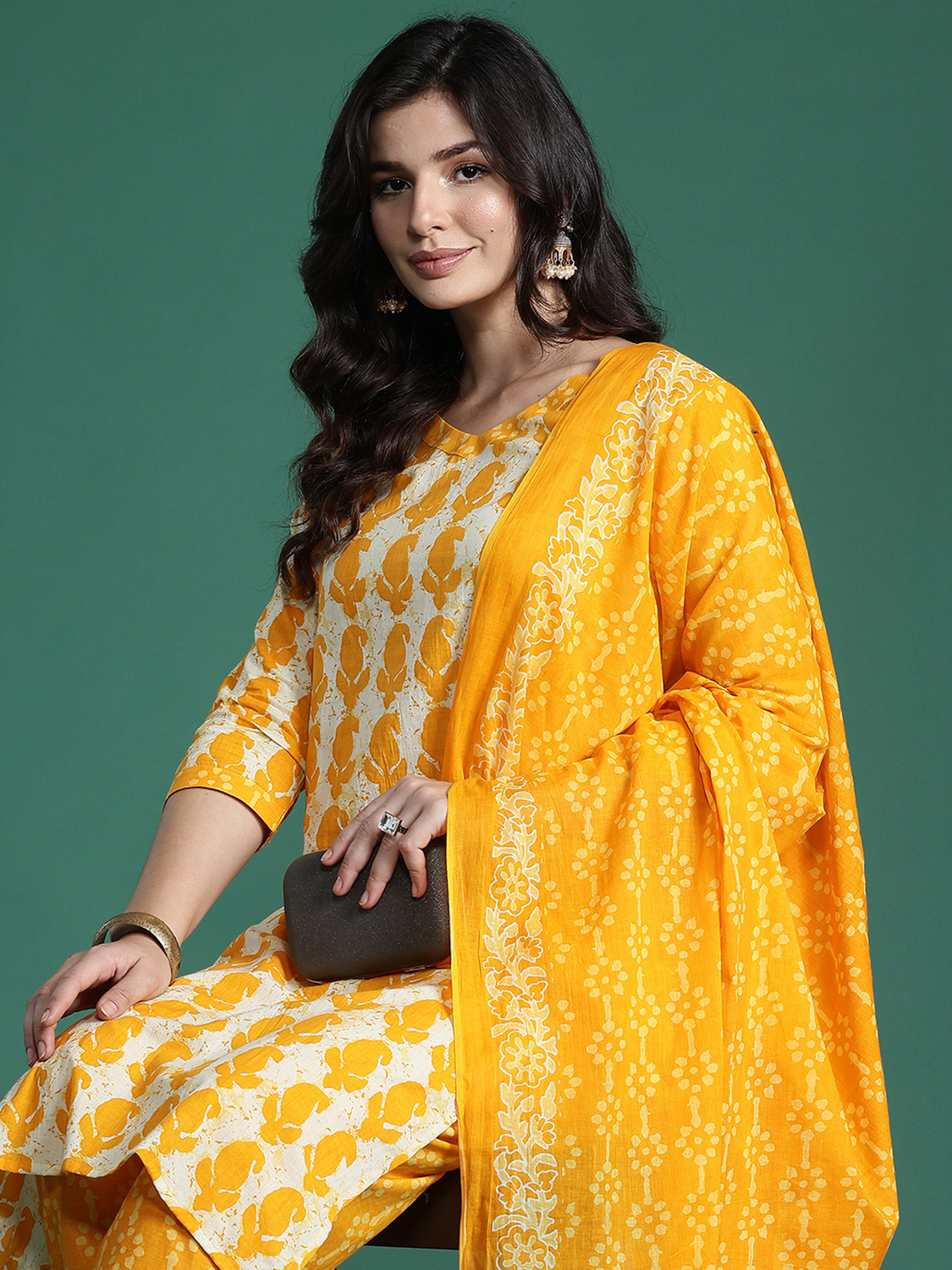 Image of Indo Era Women Kurta Pant Dupatta Set